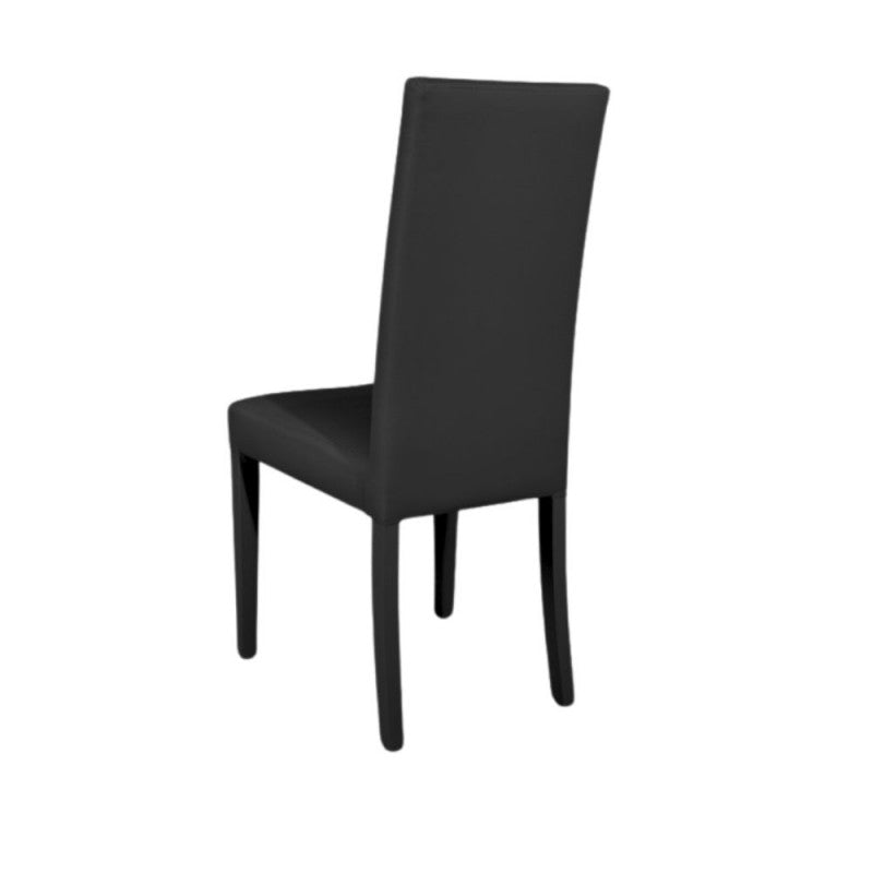 Set di sedie da pranzo "Nancy" imbottite in ecopelle con gambe in legno cm 47x47 101h