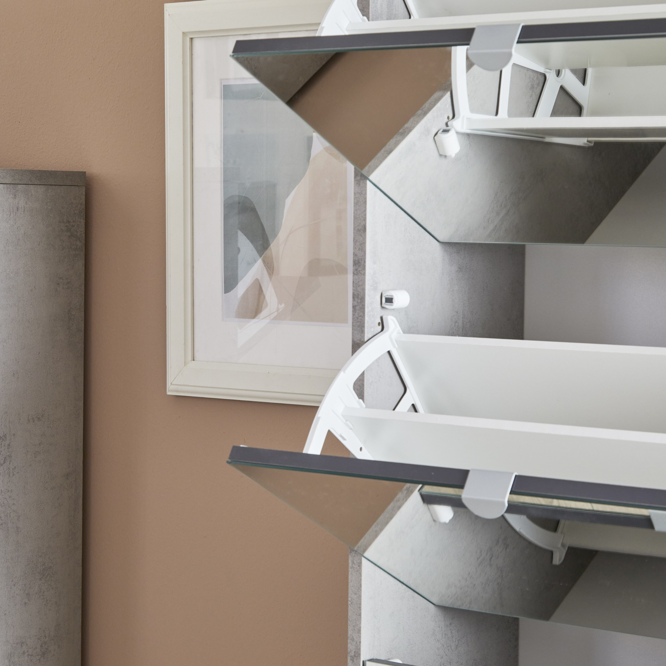 Scarpiera moderna a specchio "Melissa" 5 ante in legno cm 63x18 190h