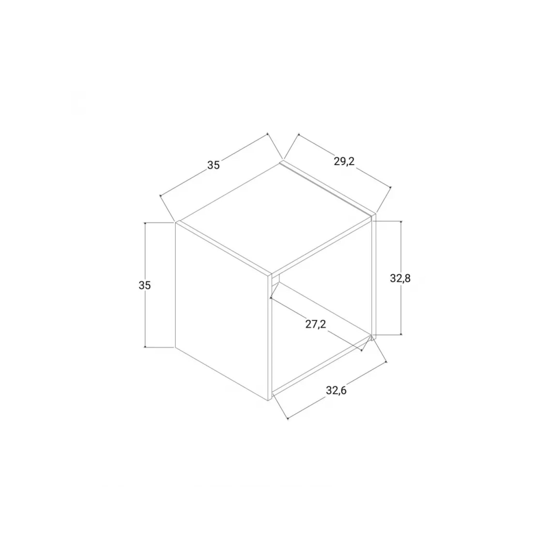 Mensola a giorno colorata "Cubo" in legno cm 35x35 29h