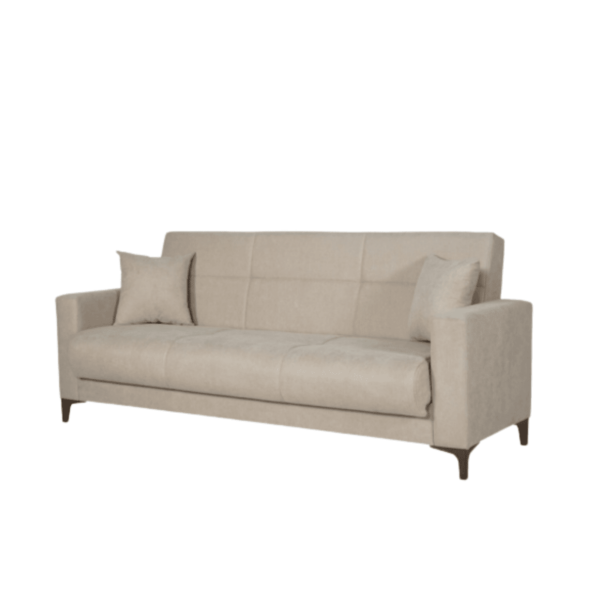 Divano con cassettone contenitore "Bravo Bacos" in tessuto con due cuscini - MondoViro