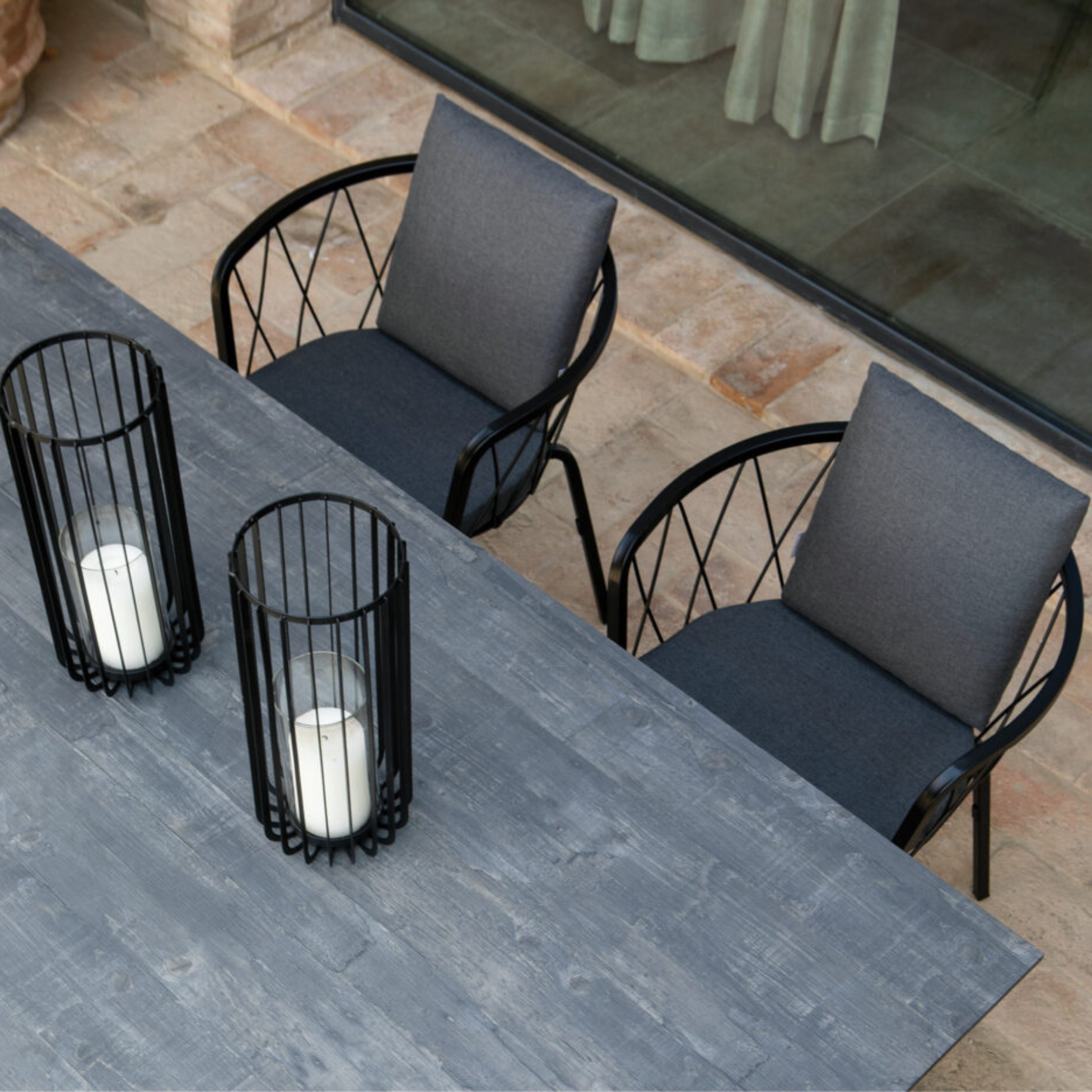 Set di sedie da giardino in metallo verniciato impilabili "Daisy" cm 57x55 75h