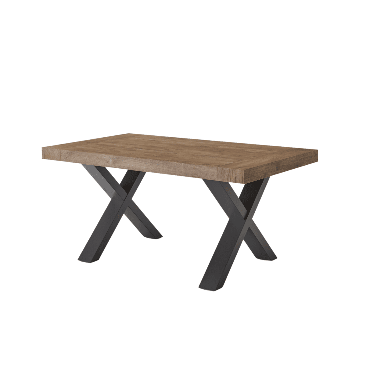 Tavolo allungabile da pranzo "Barton" con allunghe in laminato effetto legno cm 160/260x90 76h - MondoViro