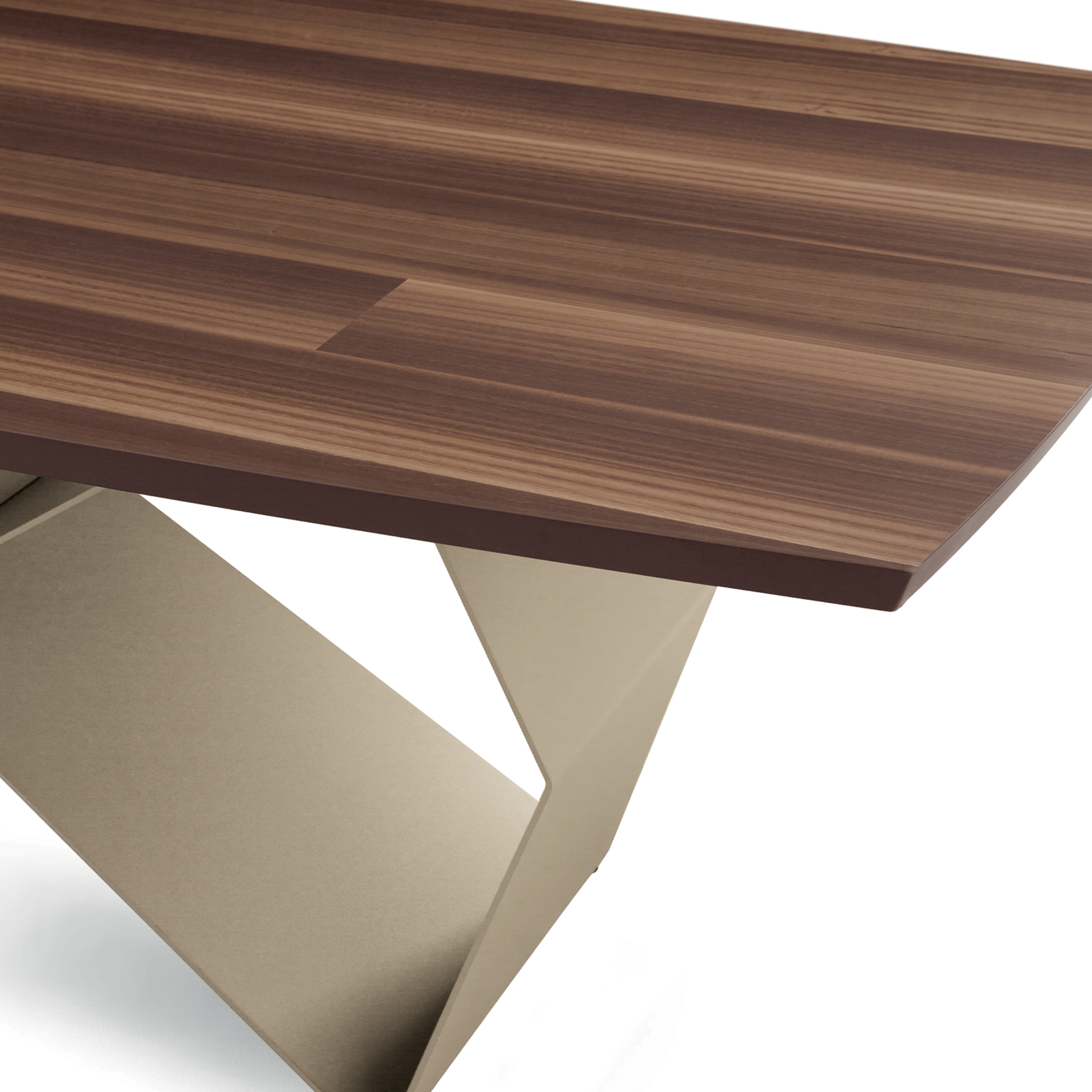 Tavolo fisso da pranzo "Reina" con base in metallo e piano in rovere cm 200x100 75h