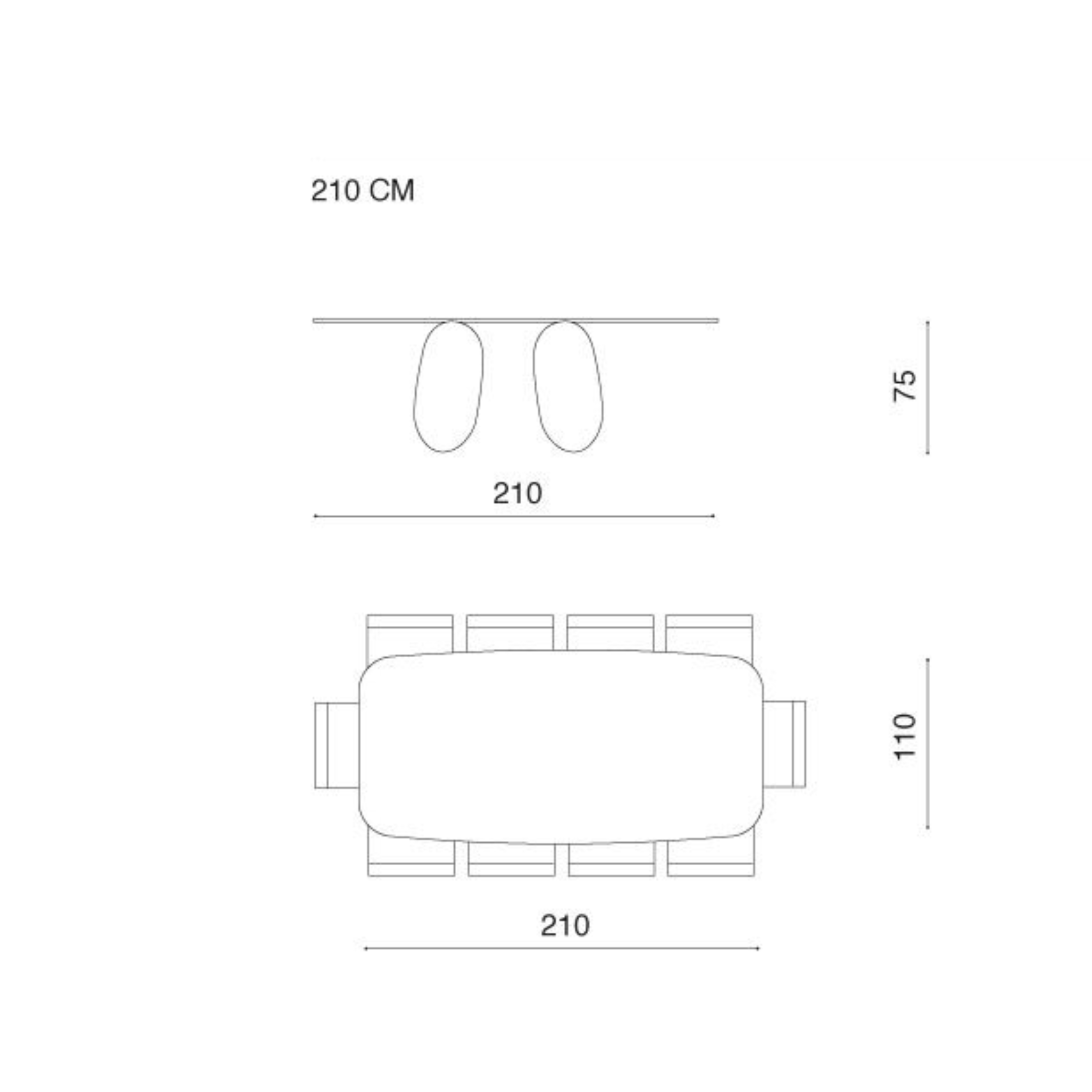 Tavolo fisso da pranzo moderno "Monroe" con piano in vetro martellato