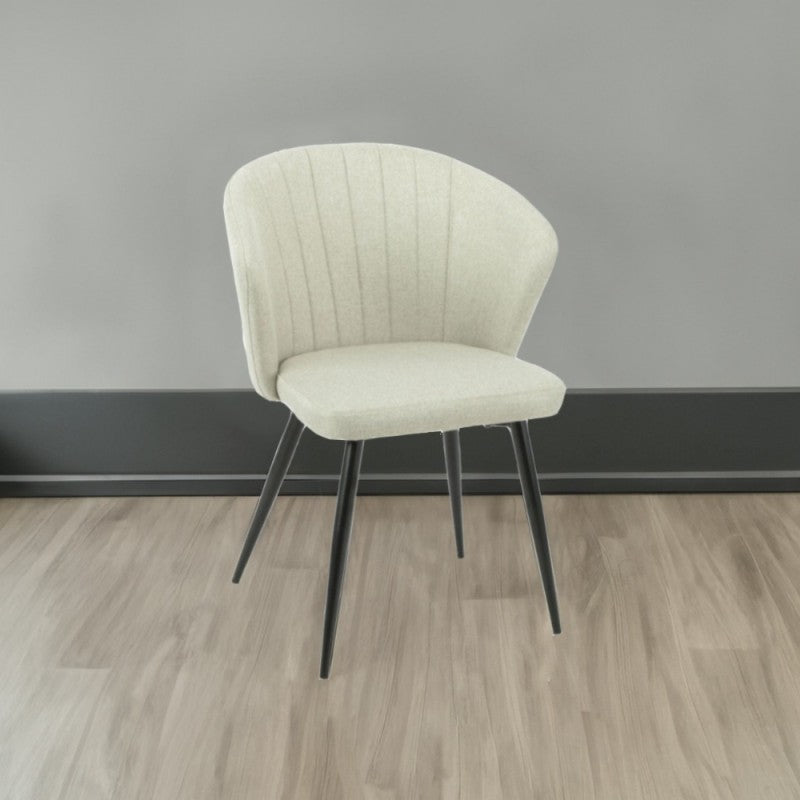 Set di sedie da pranzo "Krid" imbottite in tessuto con gambe in metallo nere cm 44x41 82h