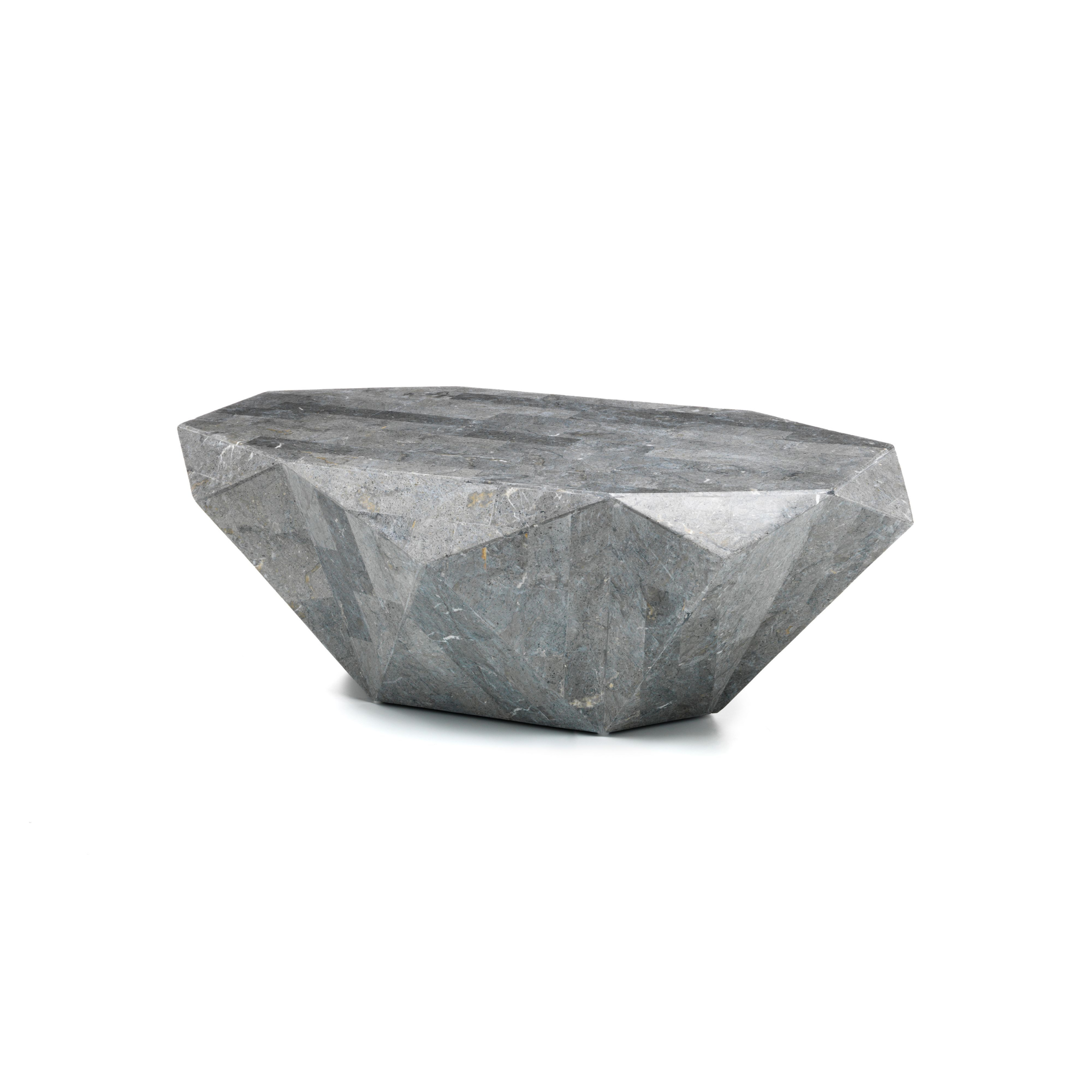 Tavolino basso in pietra fossile "Florenz" da caffè