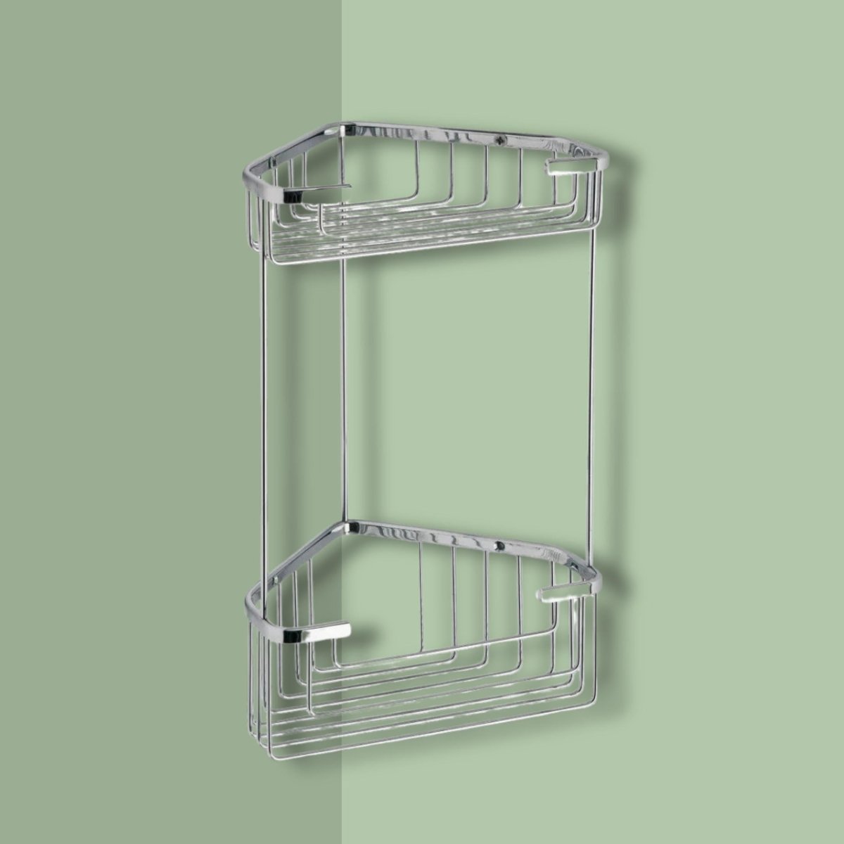 Portasapone doppio ad angolo per doccia "Clément" in acciaio inox cm 20x15 31h - MondoViro