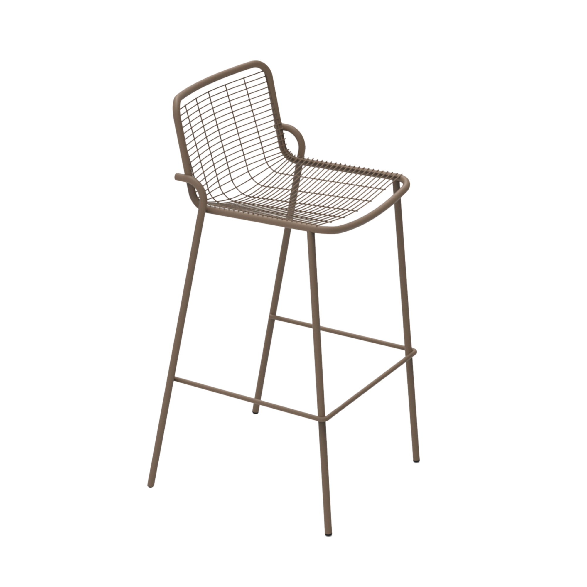 Set di sgabelli alti in metallo verniciato "Roma" impilabili da giardino cm 50x52 100h