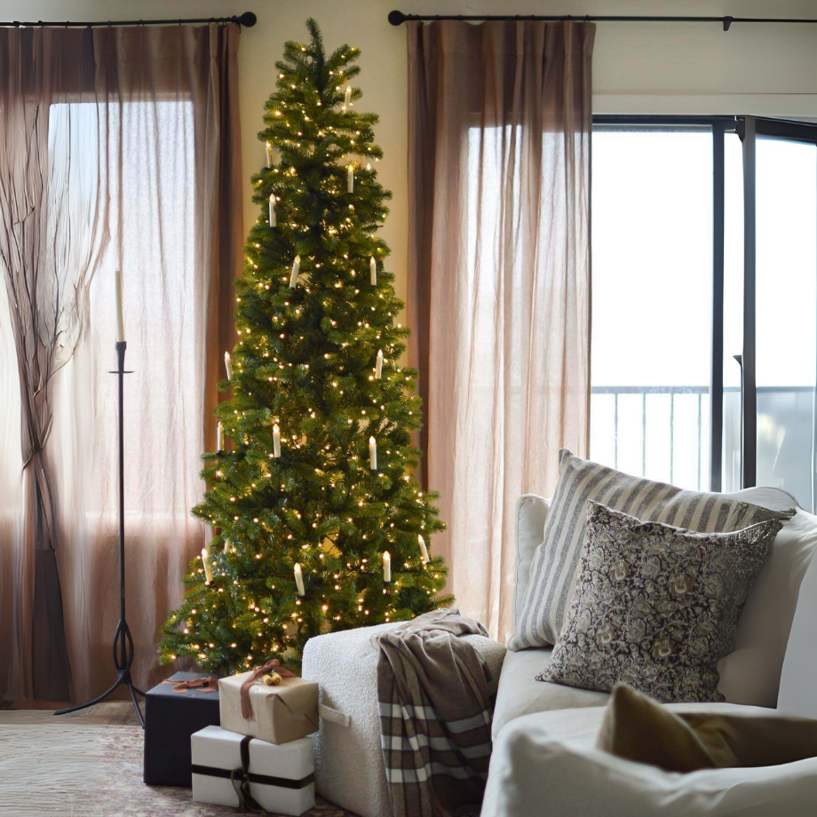 Albero di Natale slim "Bruma" effetto Real Touch PE + PVC di altissima qualità