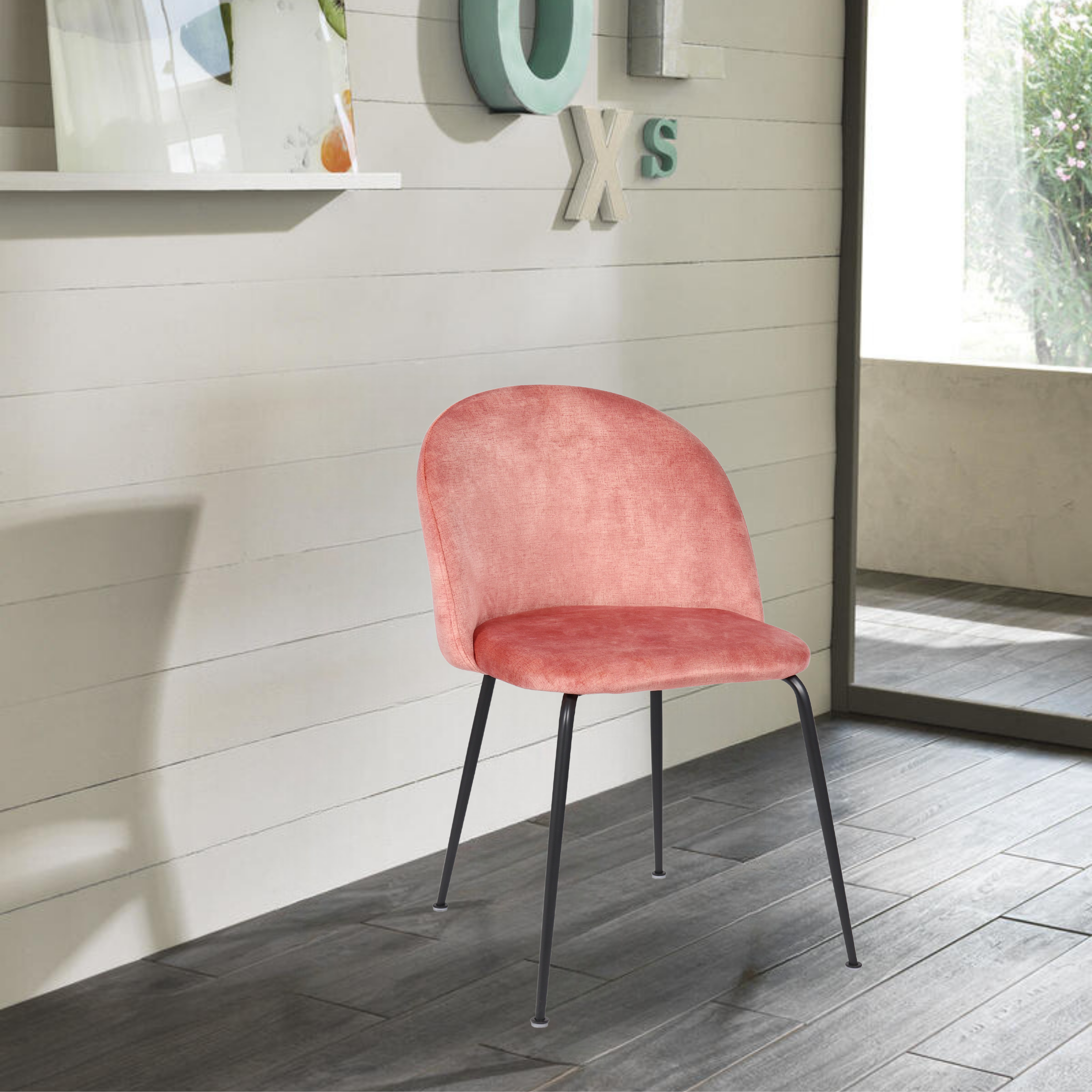 Set di sedie imbottite in velluto "Lumina" con gambe in metallo cm 45x55 79h