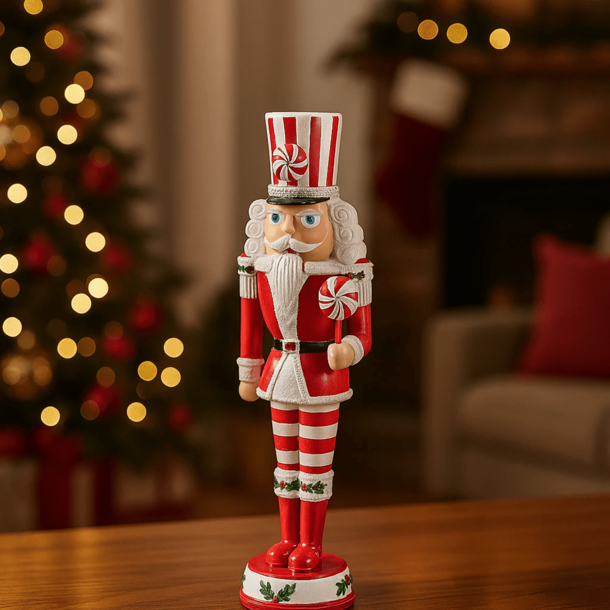 Statuetta di Soldatino verde e rosso, decorazione natalizia cm 33h - MondoViro