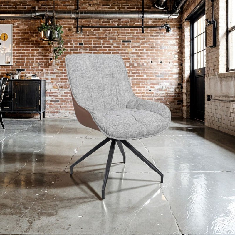 Set di sedie da pranzo "Agora" imbottite in ecopelle con gambe in metallo nere cm 58,5x66,5 87h