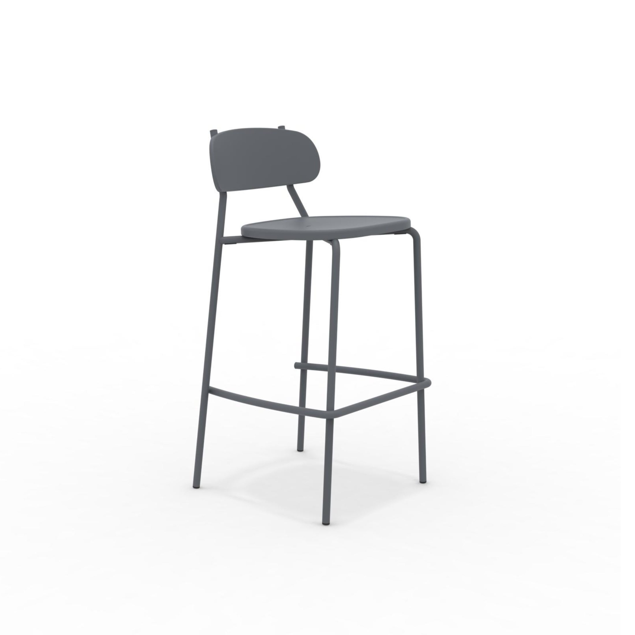 Set di sgabelli da giardino "Fox" impilabili in metallo verniciato cm 48x50 98h