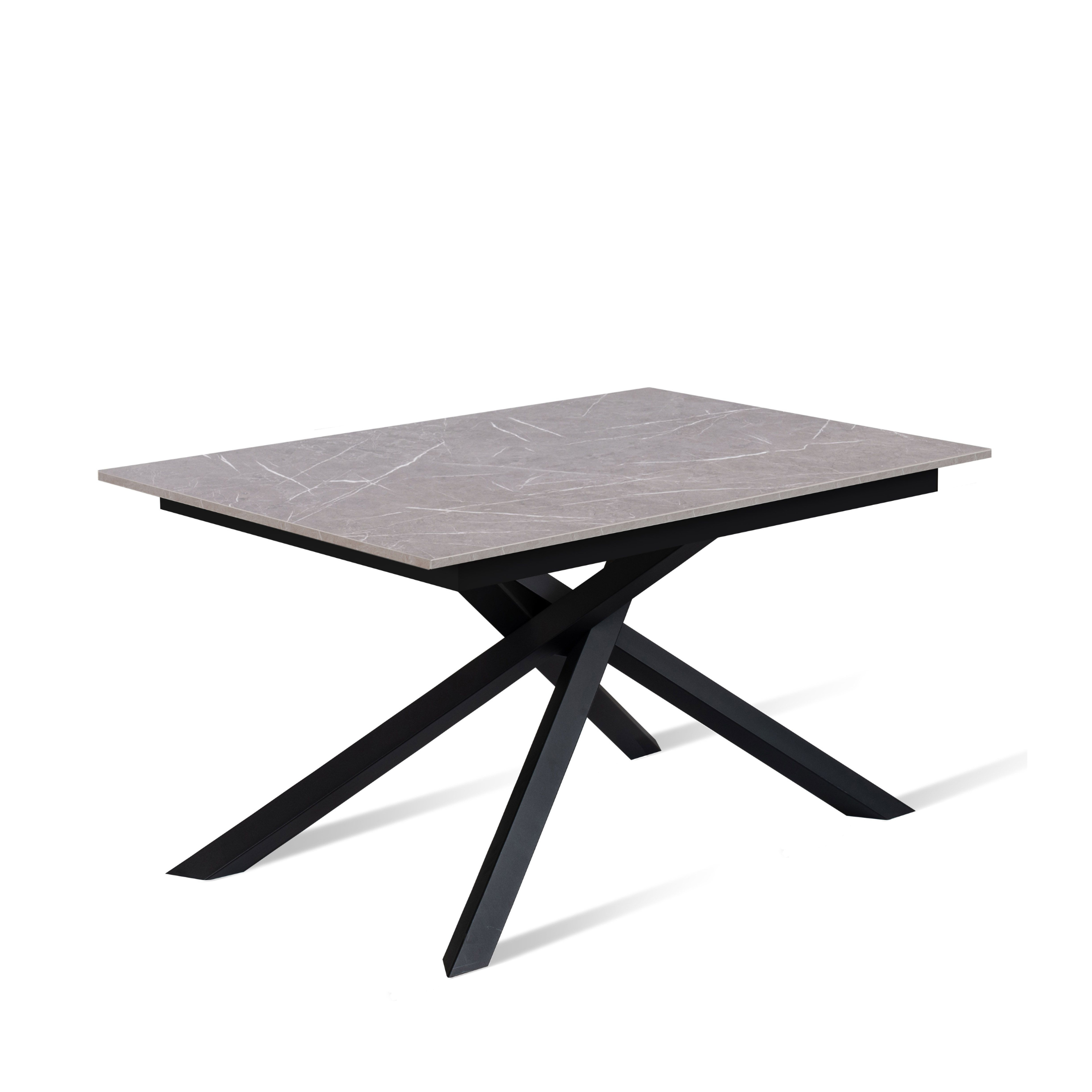 Tavolo moderno allungabile "Atene" con piano melaminico e gambe in metallo verniciato