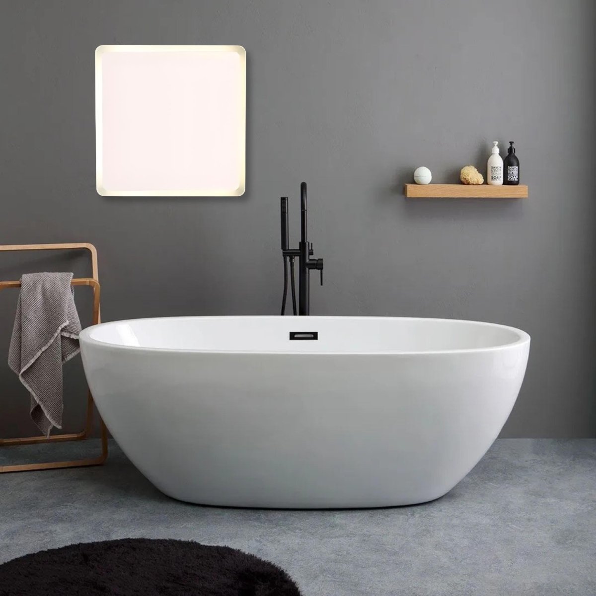 Specchio a led stondato da bagno "Dallas" con cornice illuminata - MondoViro