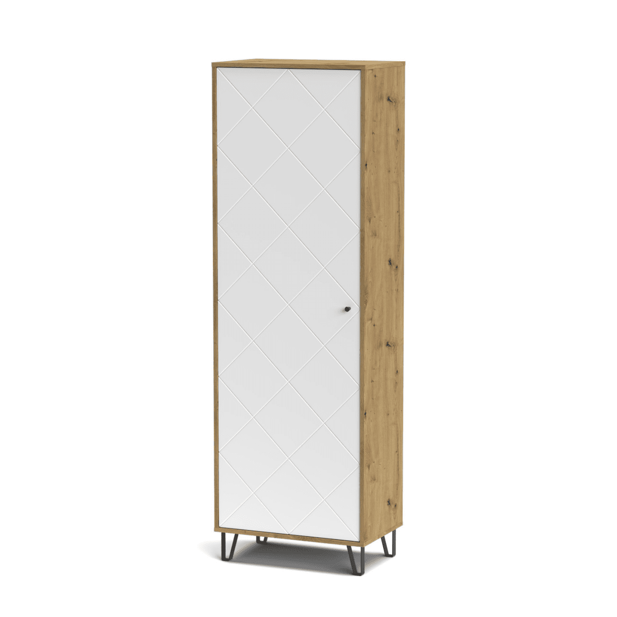 Set mobili da soggiorno "Living Bollo" in legno rovere artisan e bianco - MondoViro