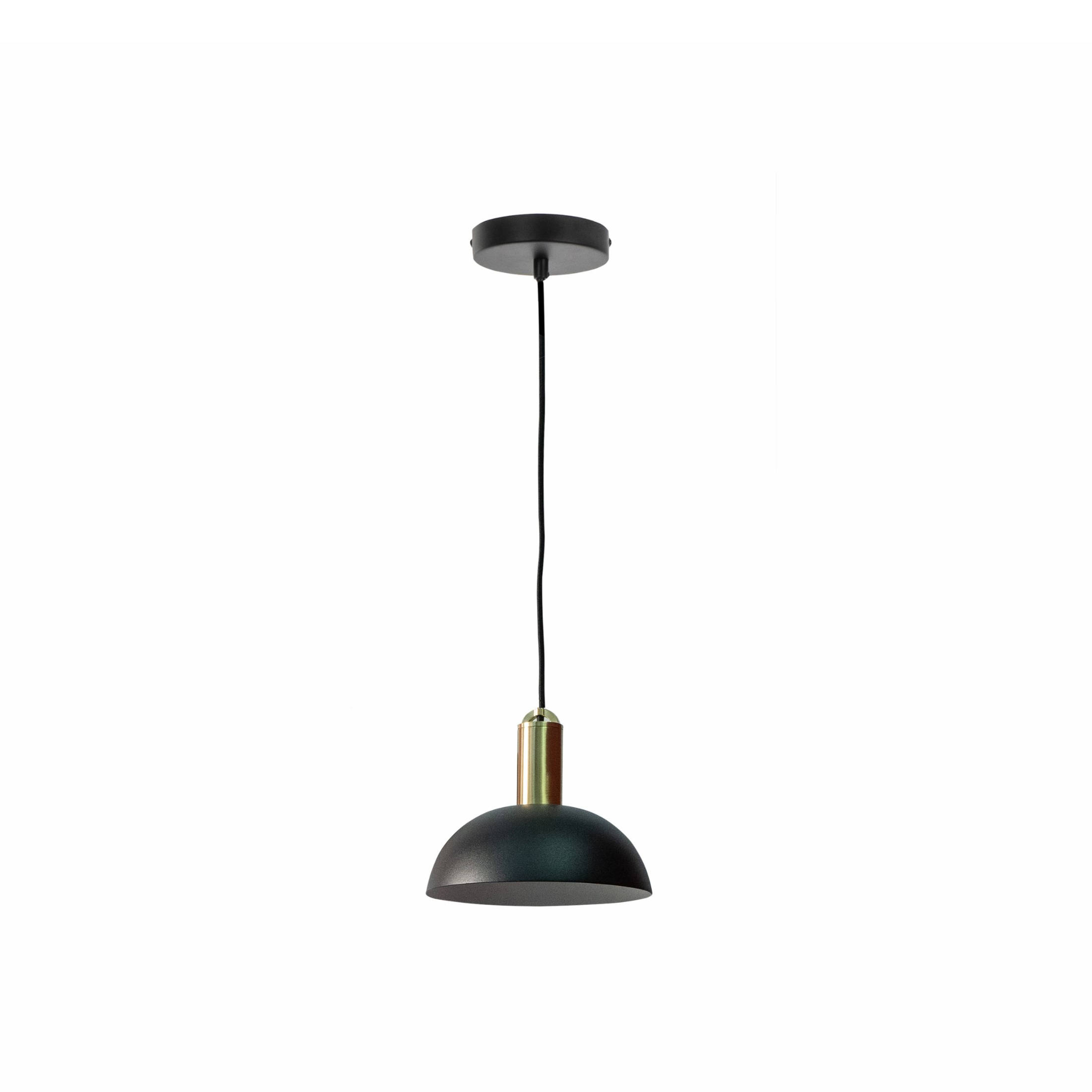 Lampada a sospensione tonda in ottone nero opaco "Tenis" cm 20x20 150h