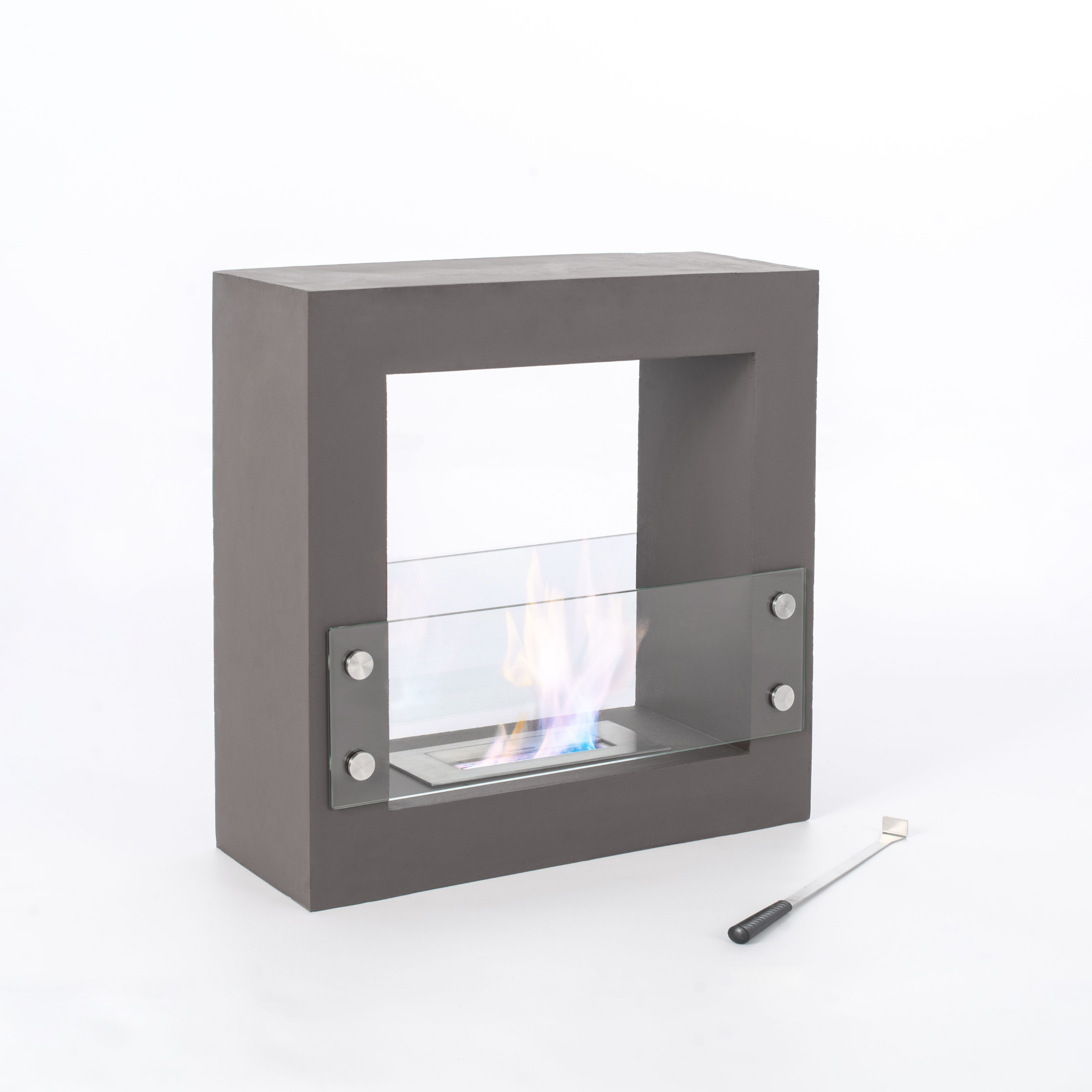 Caminetto da terra bioetanolo "Celine" in vetro temperato cm 60x24 60h