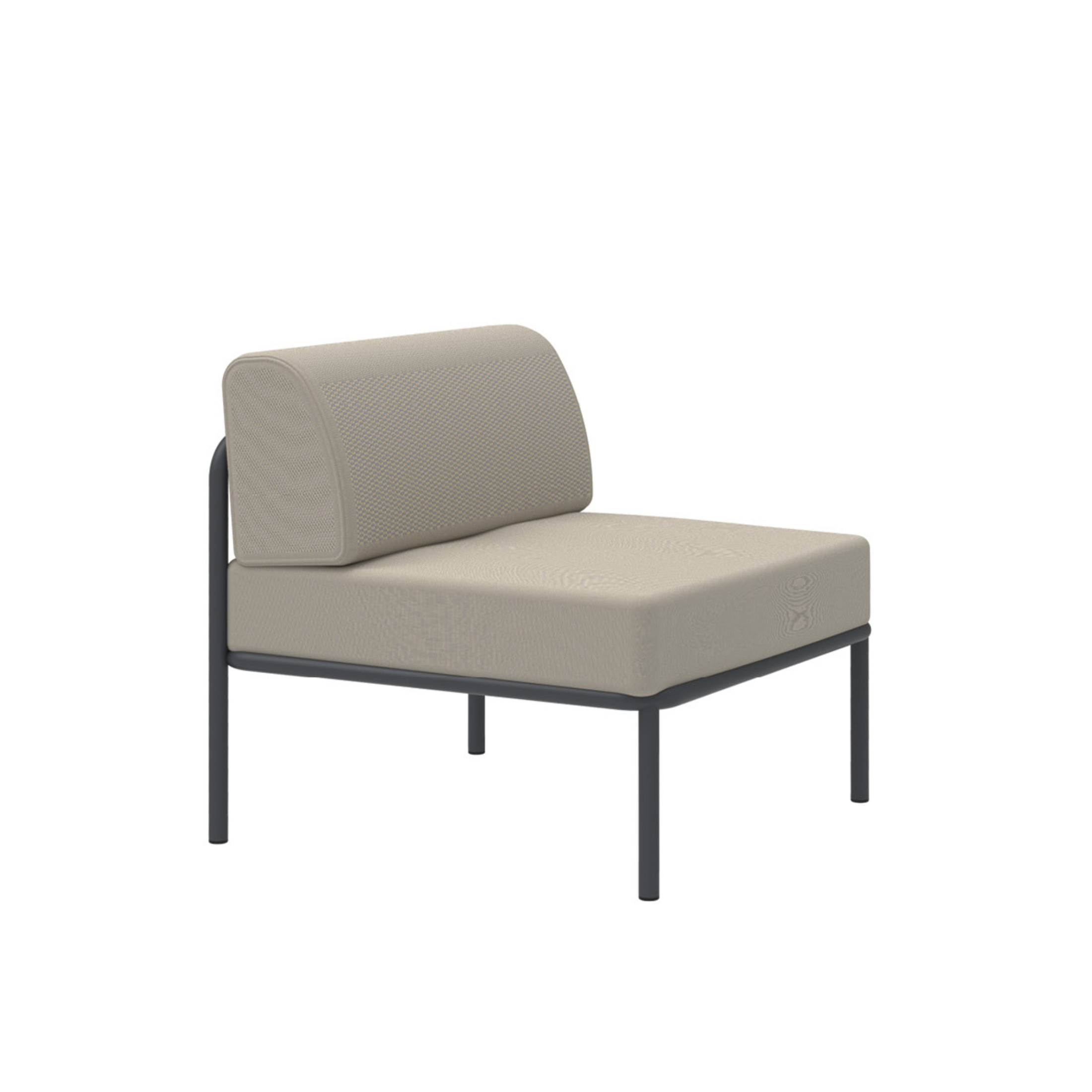 Modulo singolo divano in metallo "Miami" con cuscini cm 80x80 83h