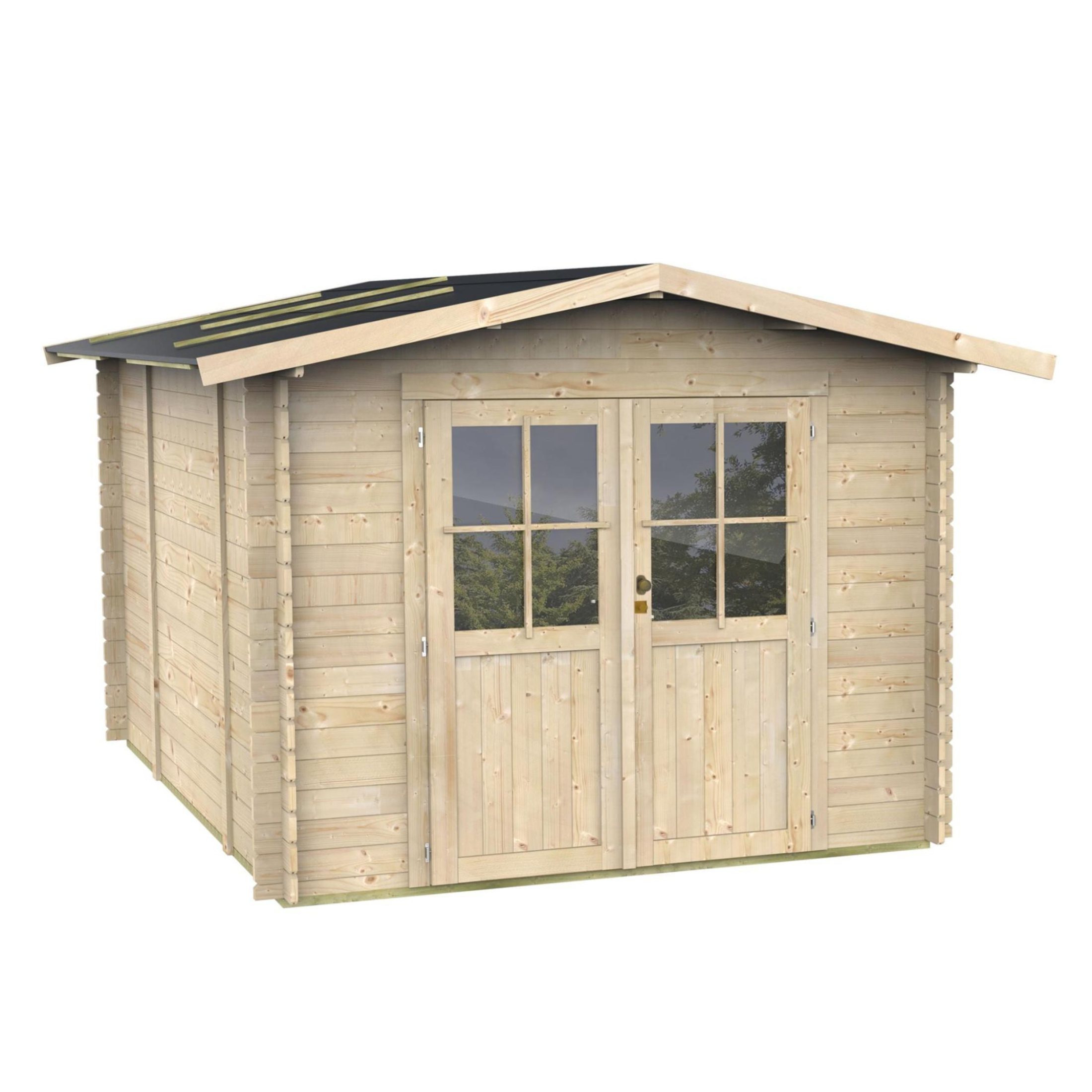 Casetta in legno da giardino "Opera" cm 215x250 207h porta doppia finestrata