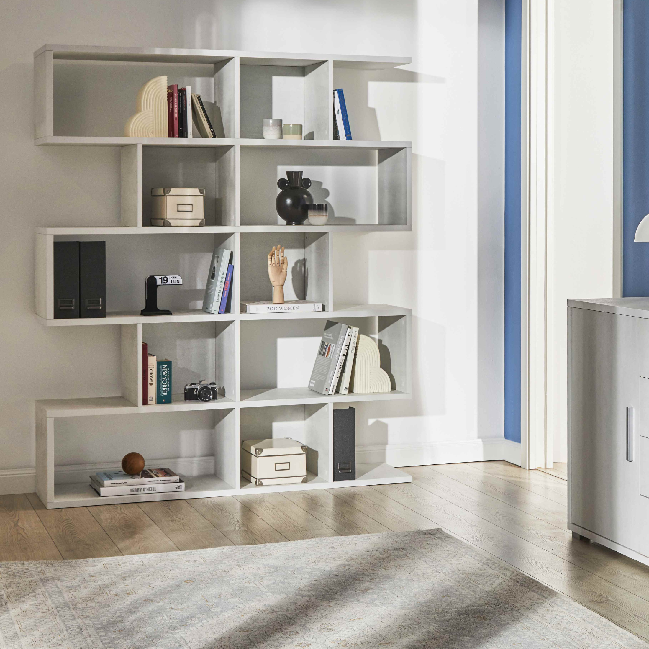 Libreria moderna divisoria modulare 5 piani "Talento" cm 150x37 178h