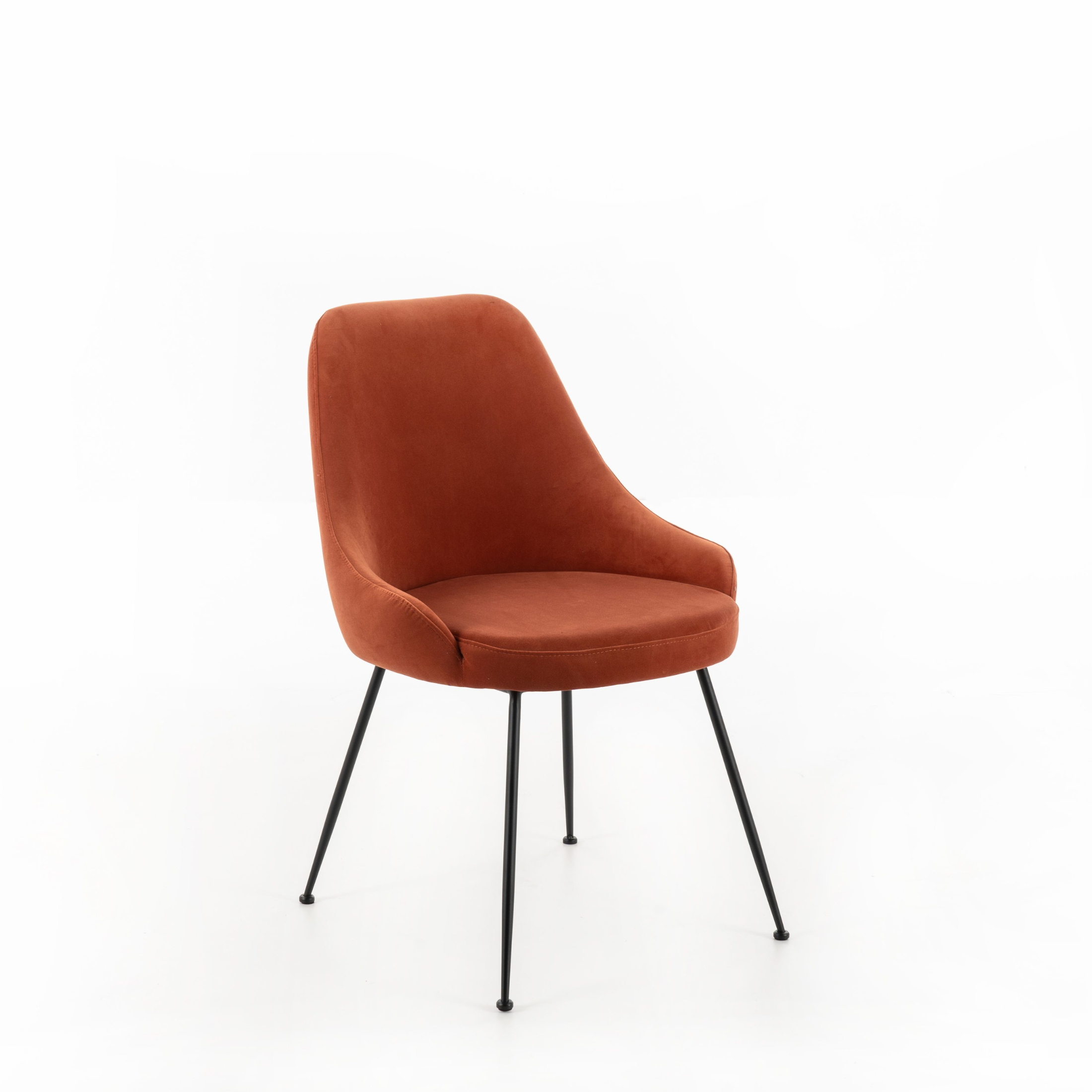 Sedia moderna imbottita "Alyssa" effetto velluto cm 49,5x48,5 80h