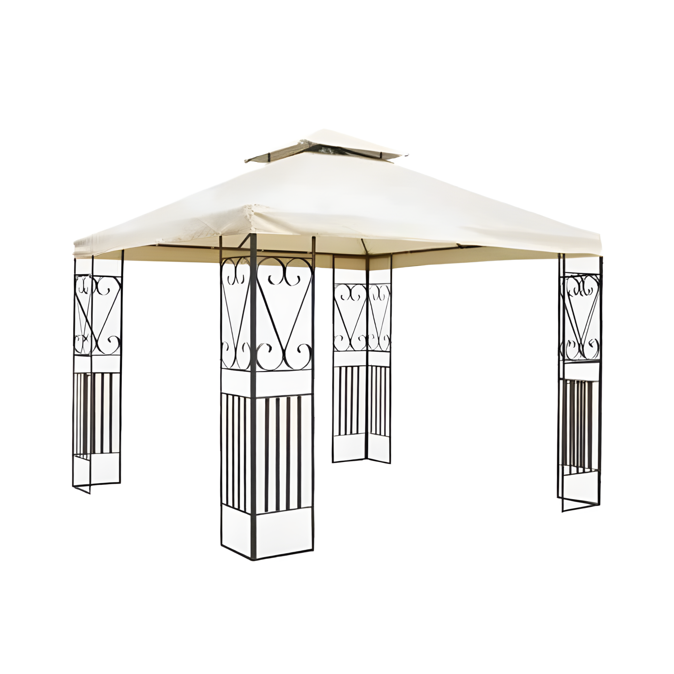 Gazebo in acciaio verniciato "Decor" con telone écru da giardino cm 300x300 200h