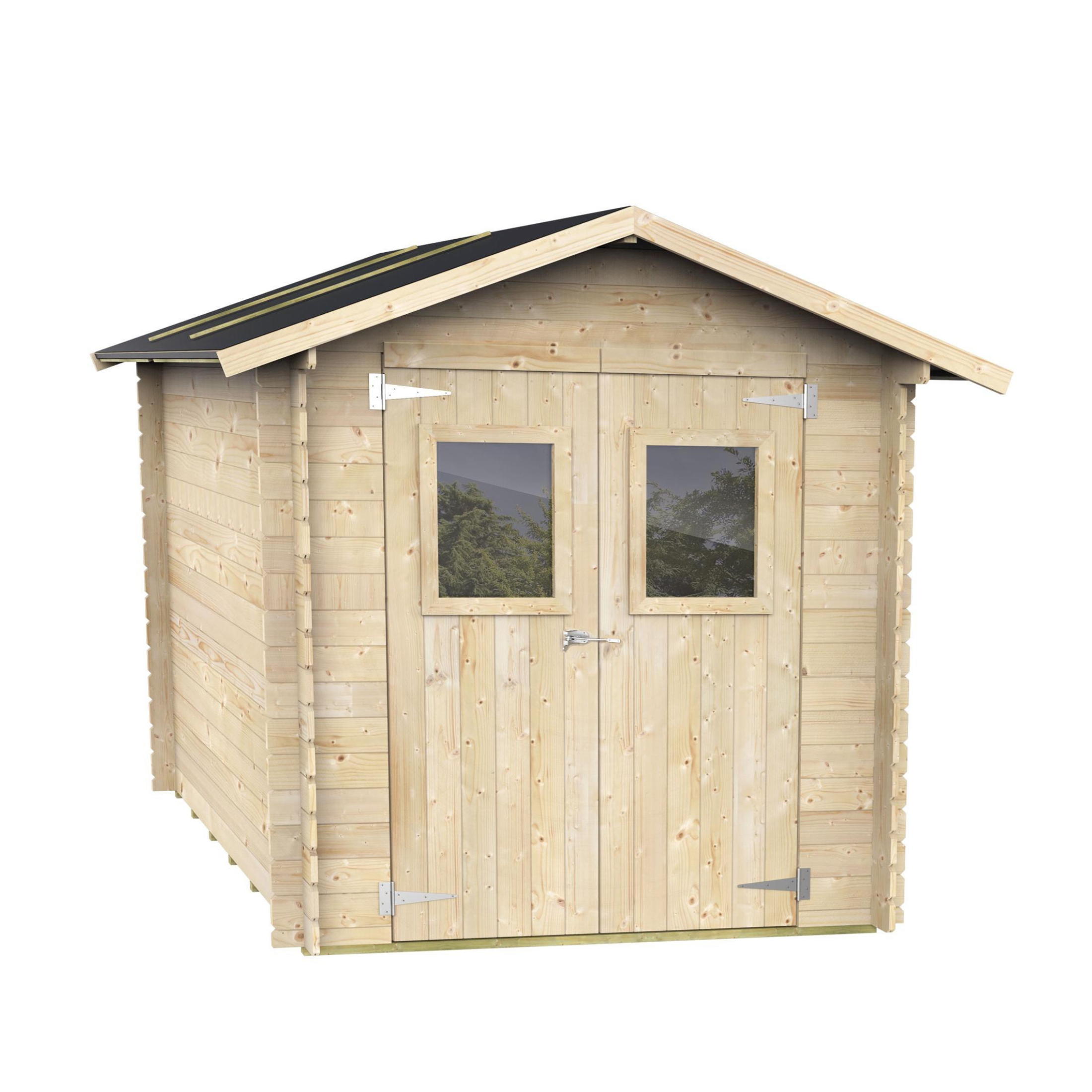 Casetta in legno da giardino "Roby" cm 198x198 215h porta doppia finestra