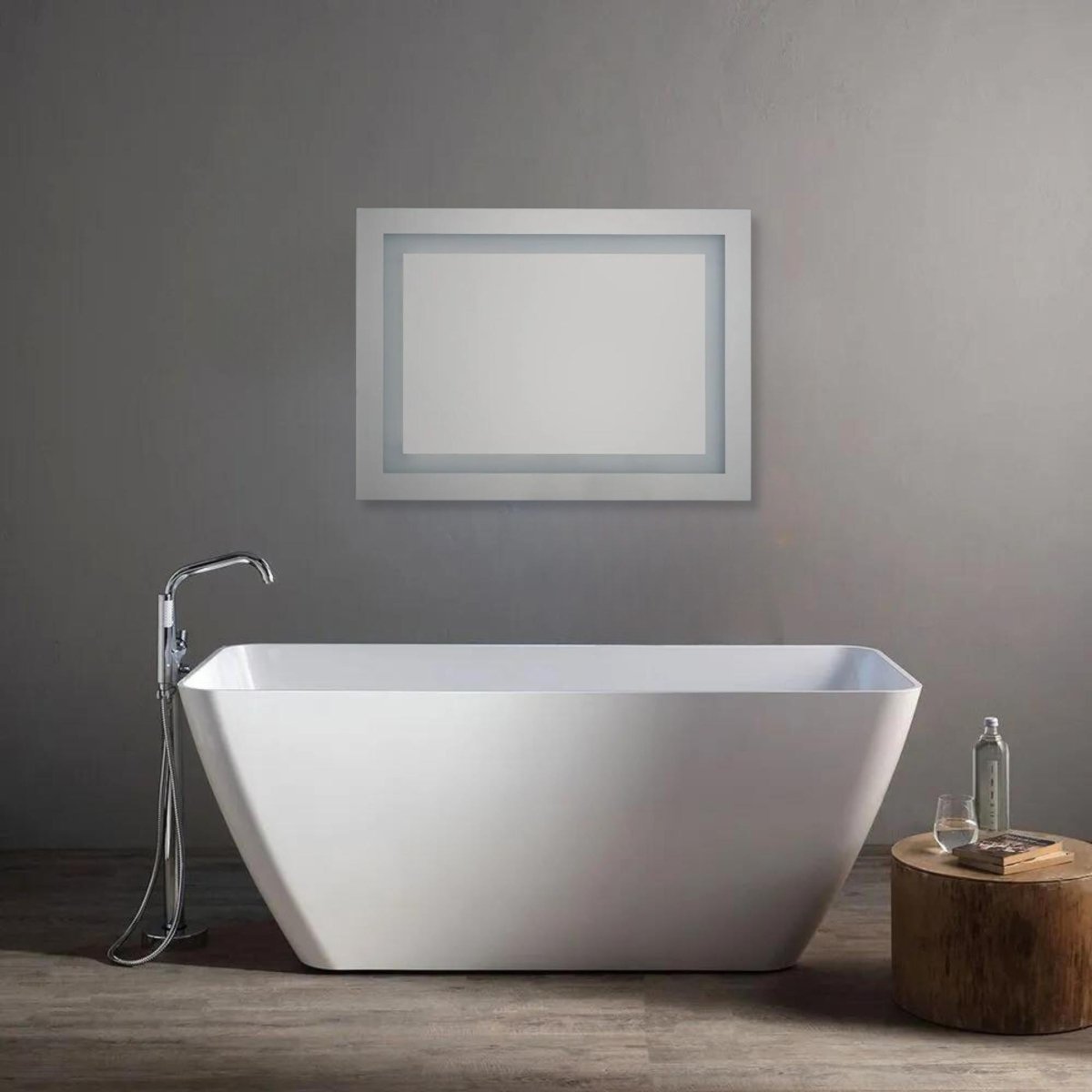 Specchio a led rettangolare "Serena" reversibile con interruttore touch - MondoViro