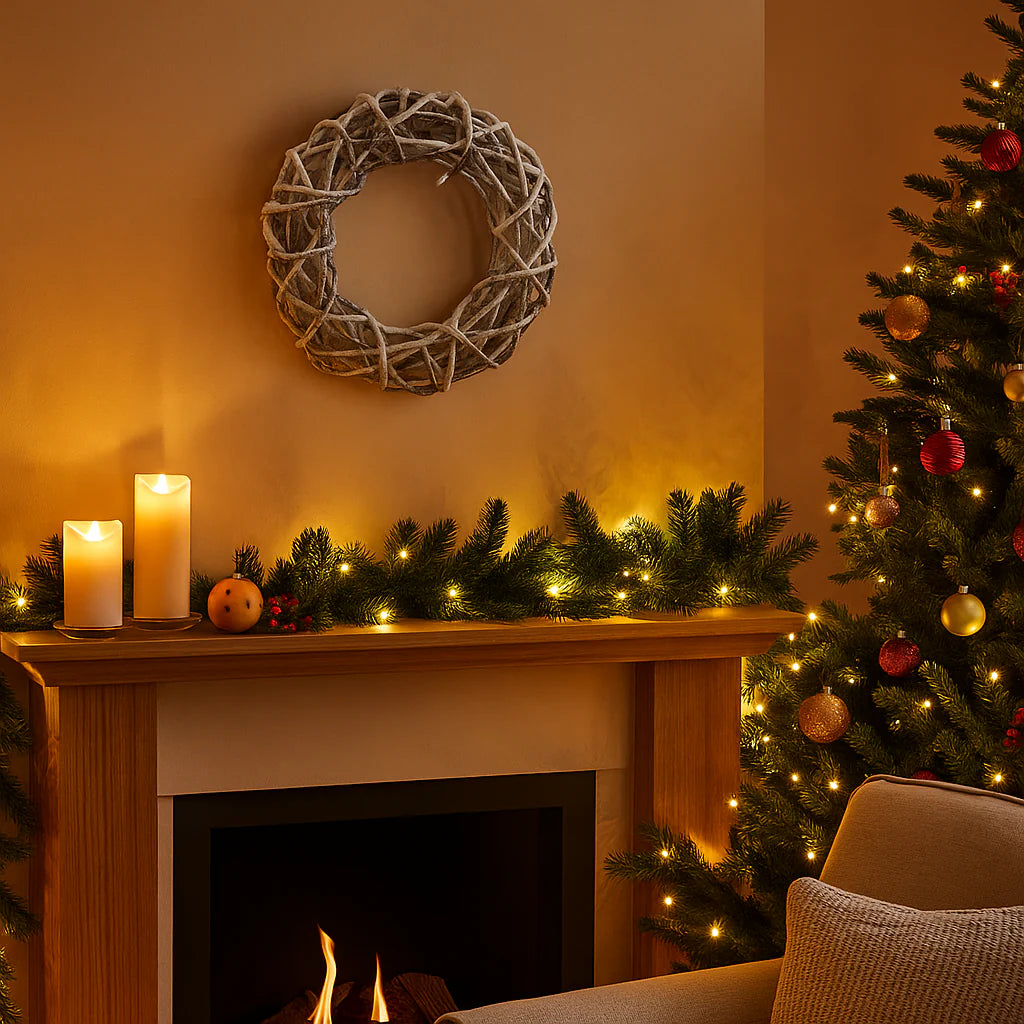 Ghirlanda natalizia in PVC di altissima Qualità, 500 cm decorazione realistica 380 Rami