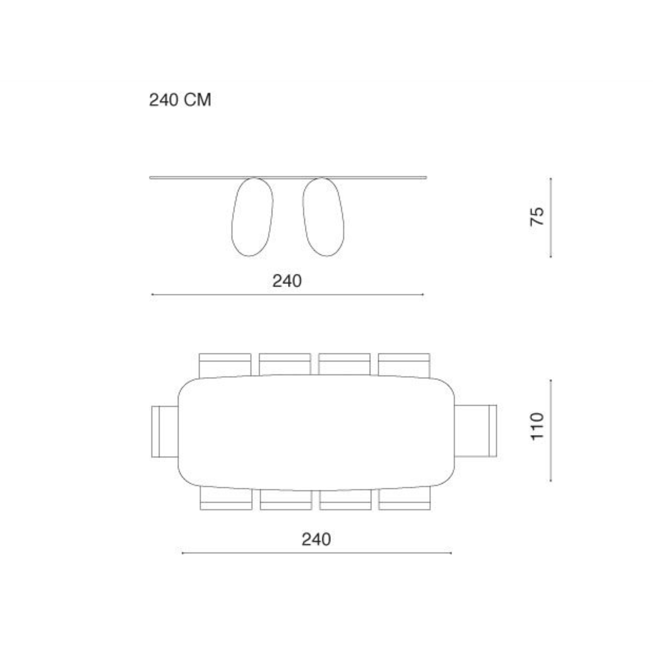 Tavolo fisso da pranzo moderno "Monroe" con piano in vetro martellato