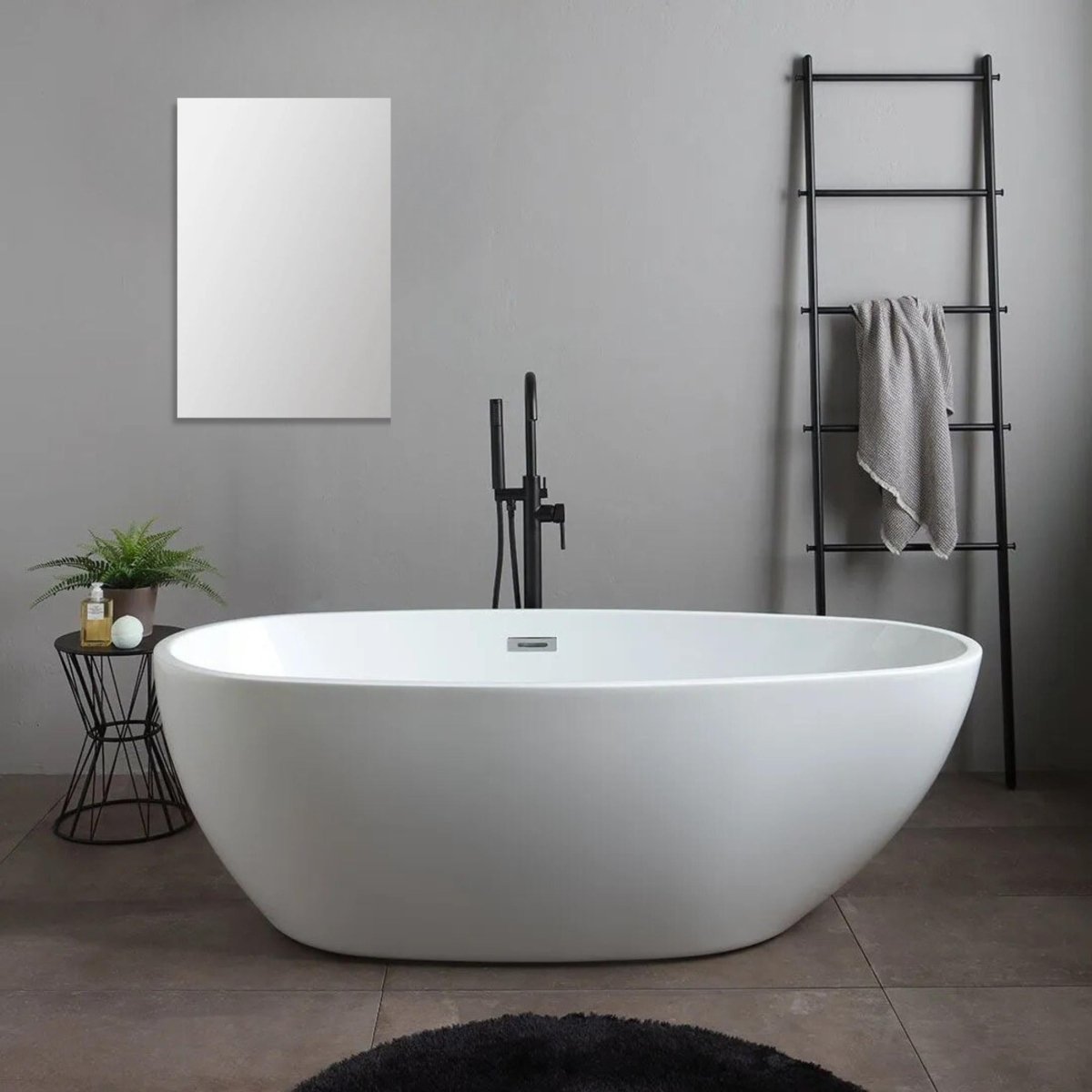 Specchio semplice da bagno "Piedra" rettangolare reversibile in ABS - MondoViro