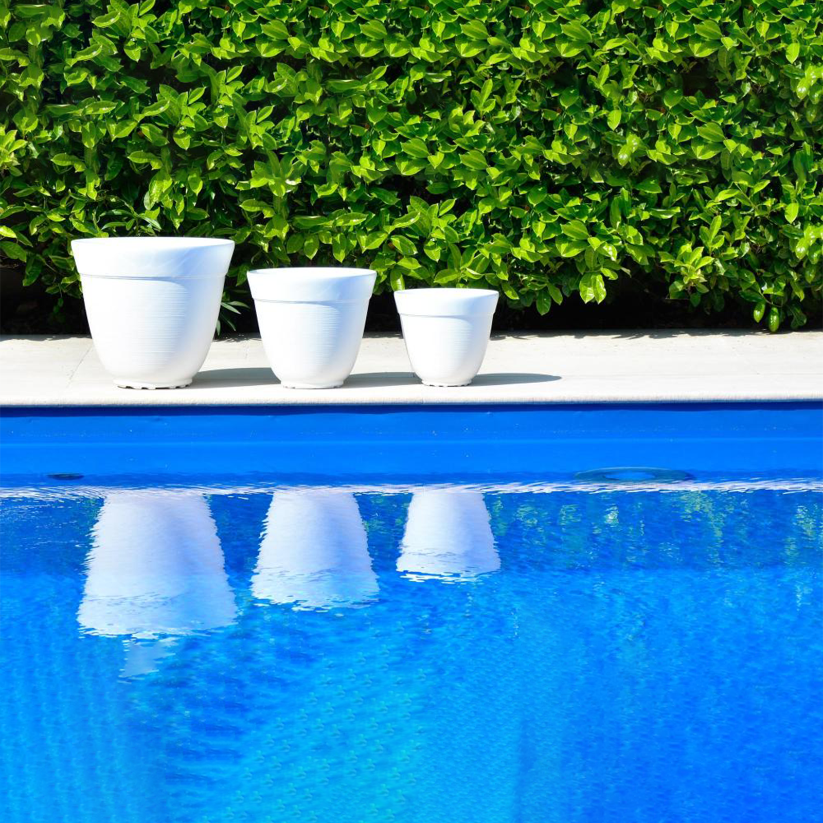 Vaso in resina conca Dora per esterno senza sottovaso con riserva d'acqua