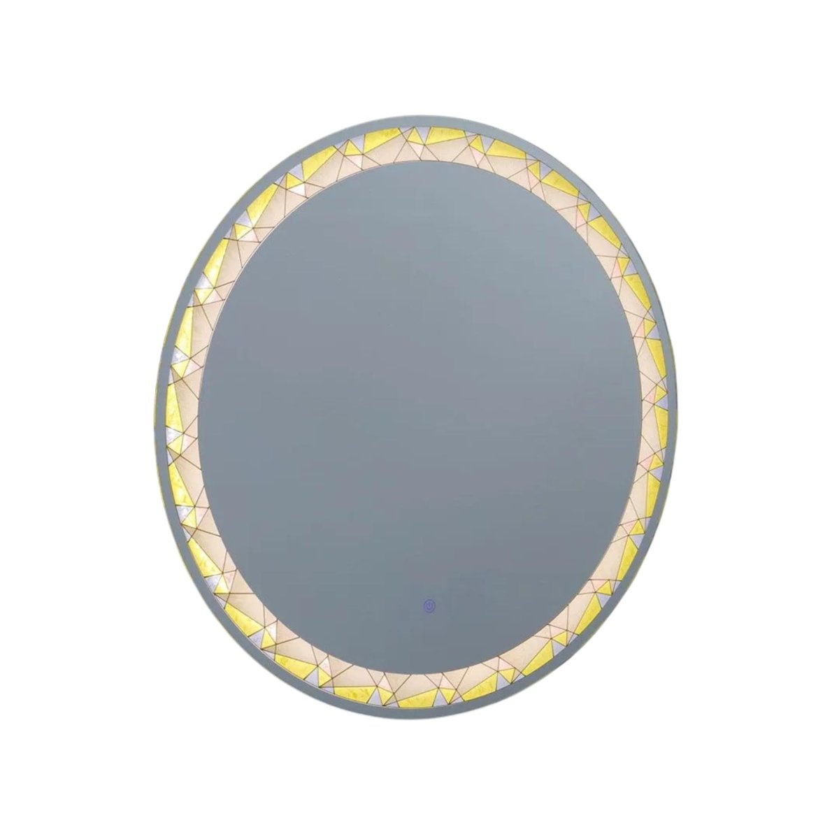 Specchio a led da parete "Mosaic" touch con inserti satinati e colorati - MondoViro