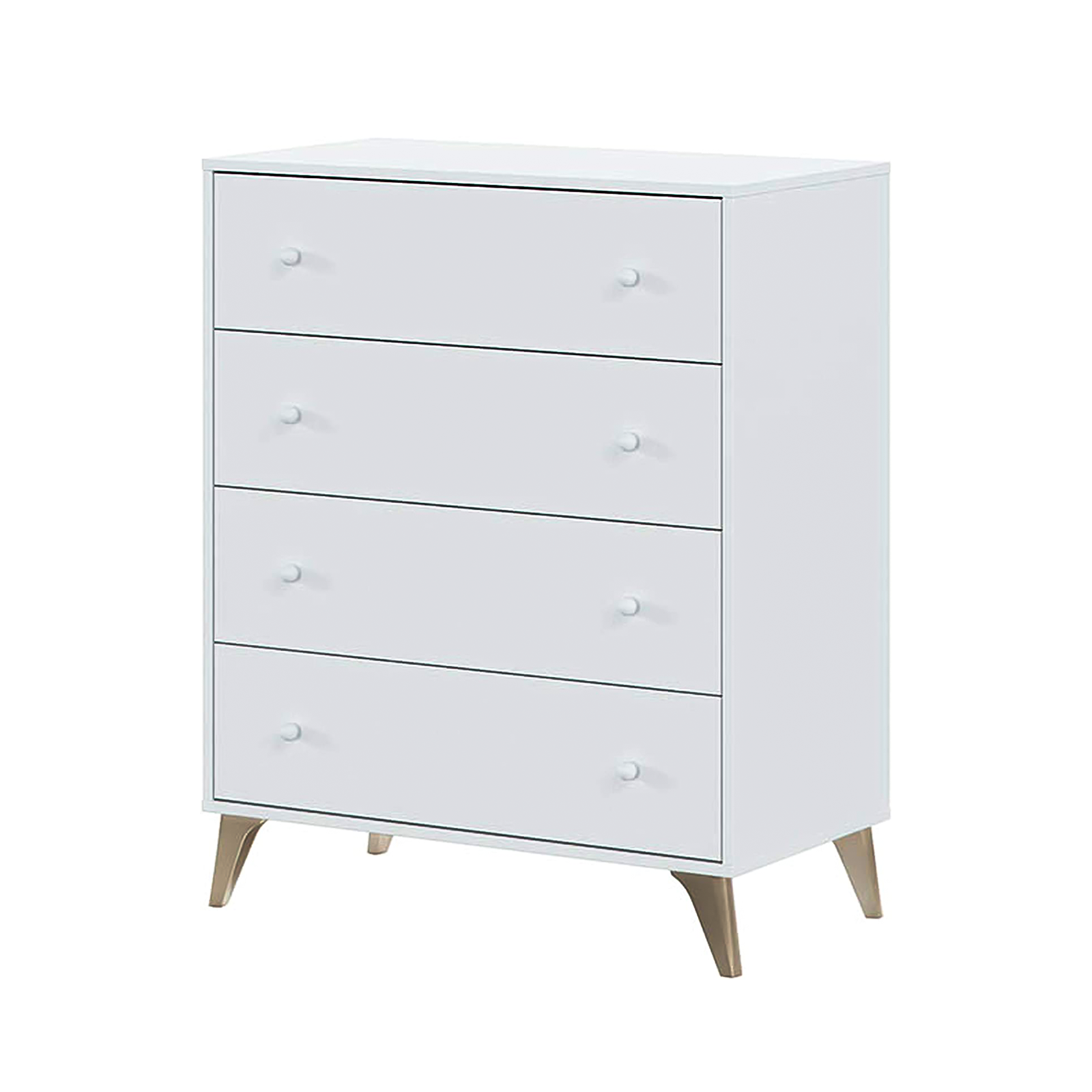 Set mobili per camera da letto Sweet cassettiera e comodino in truciolare bianco