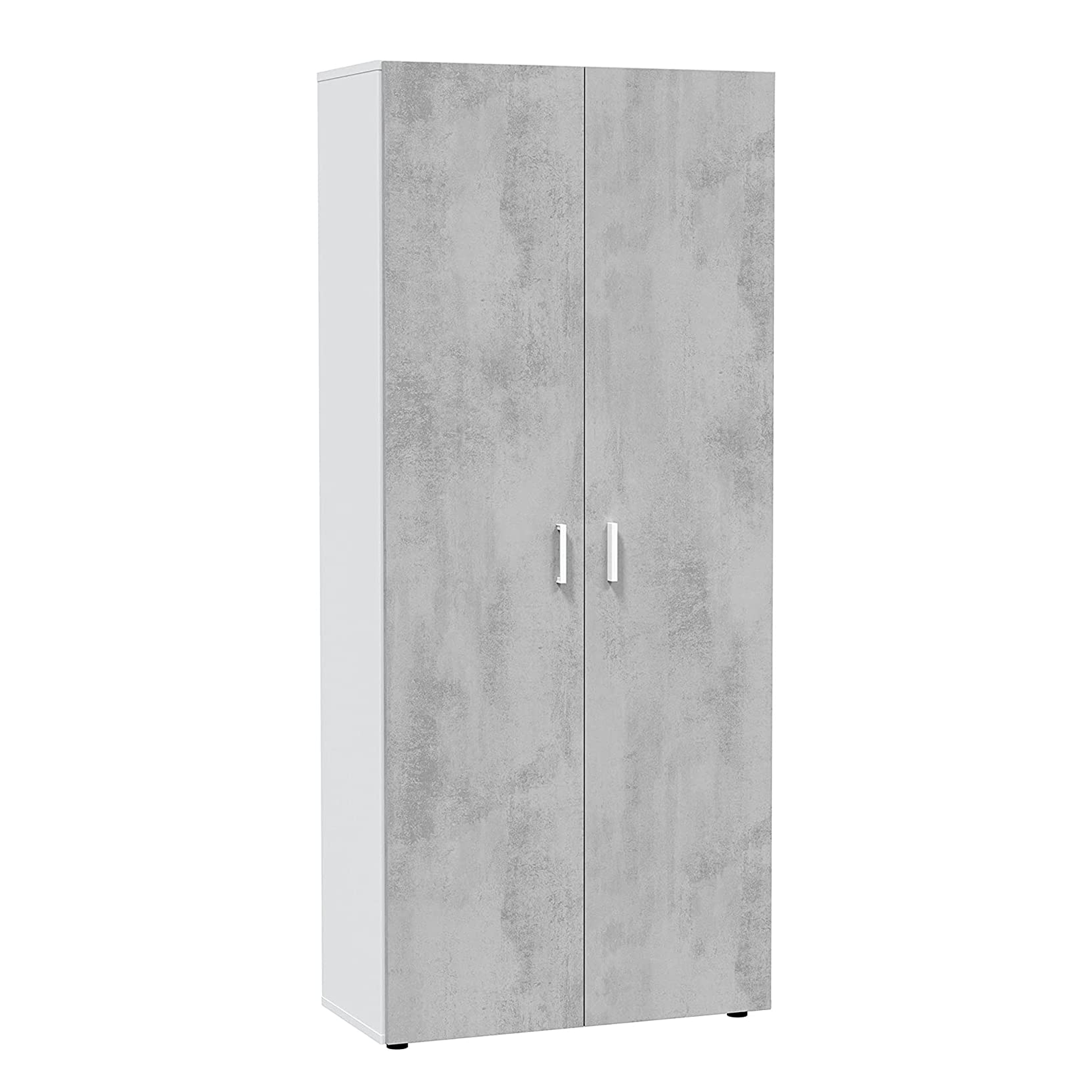 Set armadio alto o basso Multiusos in truciolare finitura cemento mobile per lavanderia