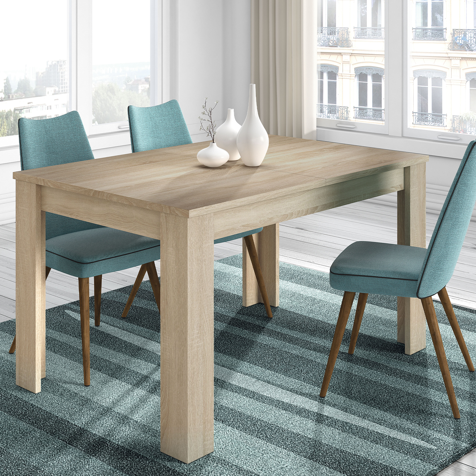 Tavolo da pranzo Kendra estensibile rettangolare in truciolato cm 190x90 78h