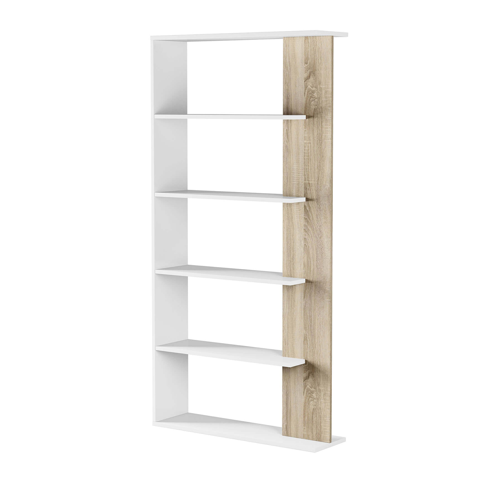 Libreria alta a giorno Alida con 5 ripiani in truciolato cm 90x25 180h