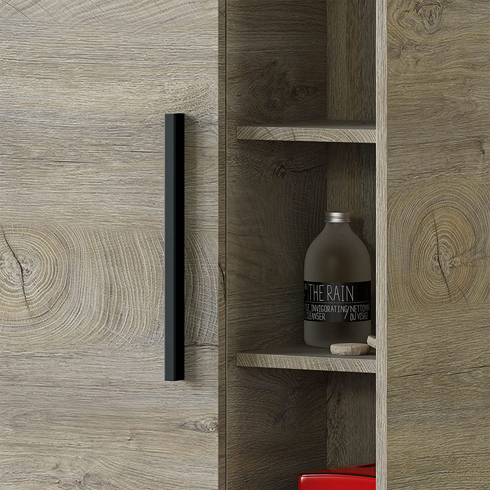 Colonna pensile da bagno "Athena" mobile a 2 ante in truciolare con ripiani