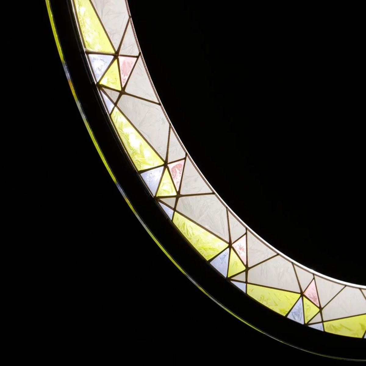 Specchio a led da parete "Mosaic" touch con inserti satinati e colorati - MondoViro