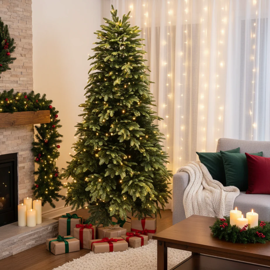 Albero di Natale "Toffee", in PVC di Altissima qualità + PE Effetto Real Touch