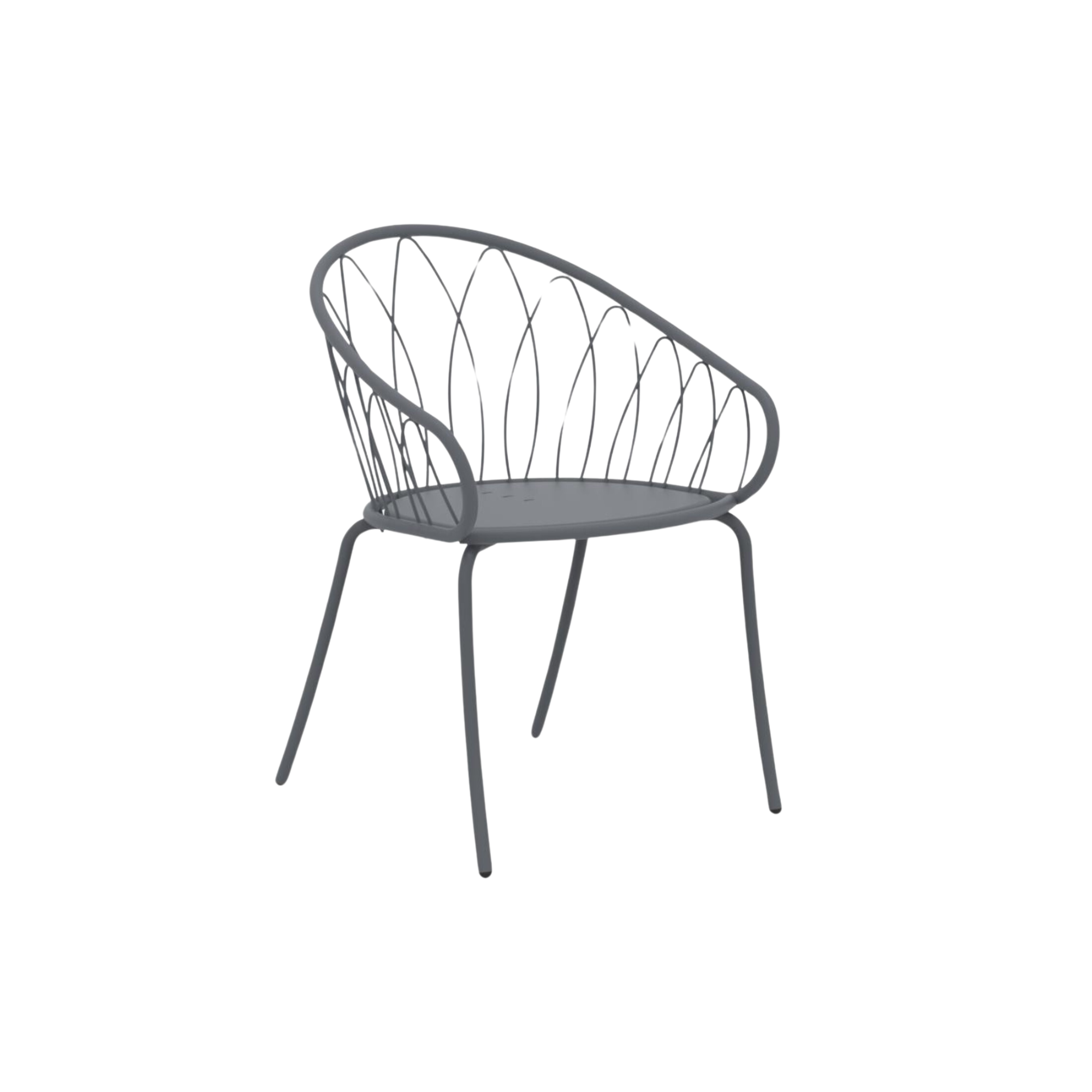 Set di sedie da giardino in metallo verniciato "Flora" impilabili cm 59x56 81h