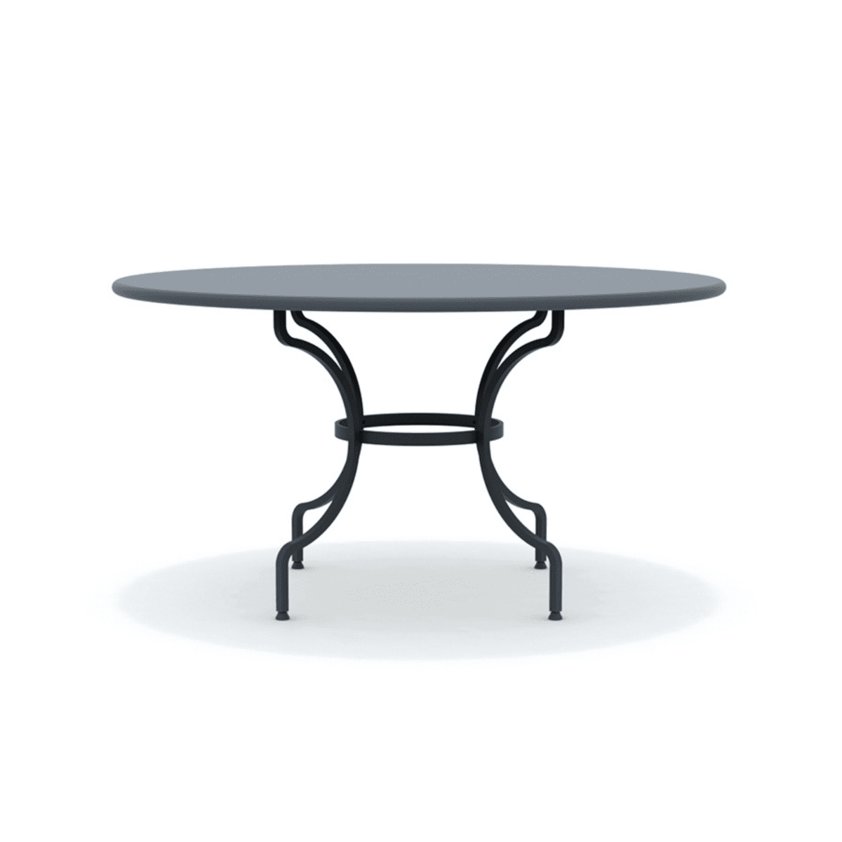 Tavolo tondo da pranzo in metallo zincato "Tosca" per giardino cm 145x145 75h - MondoViro