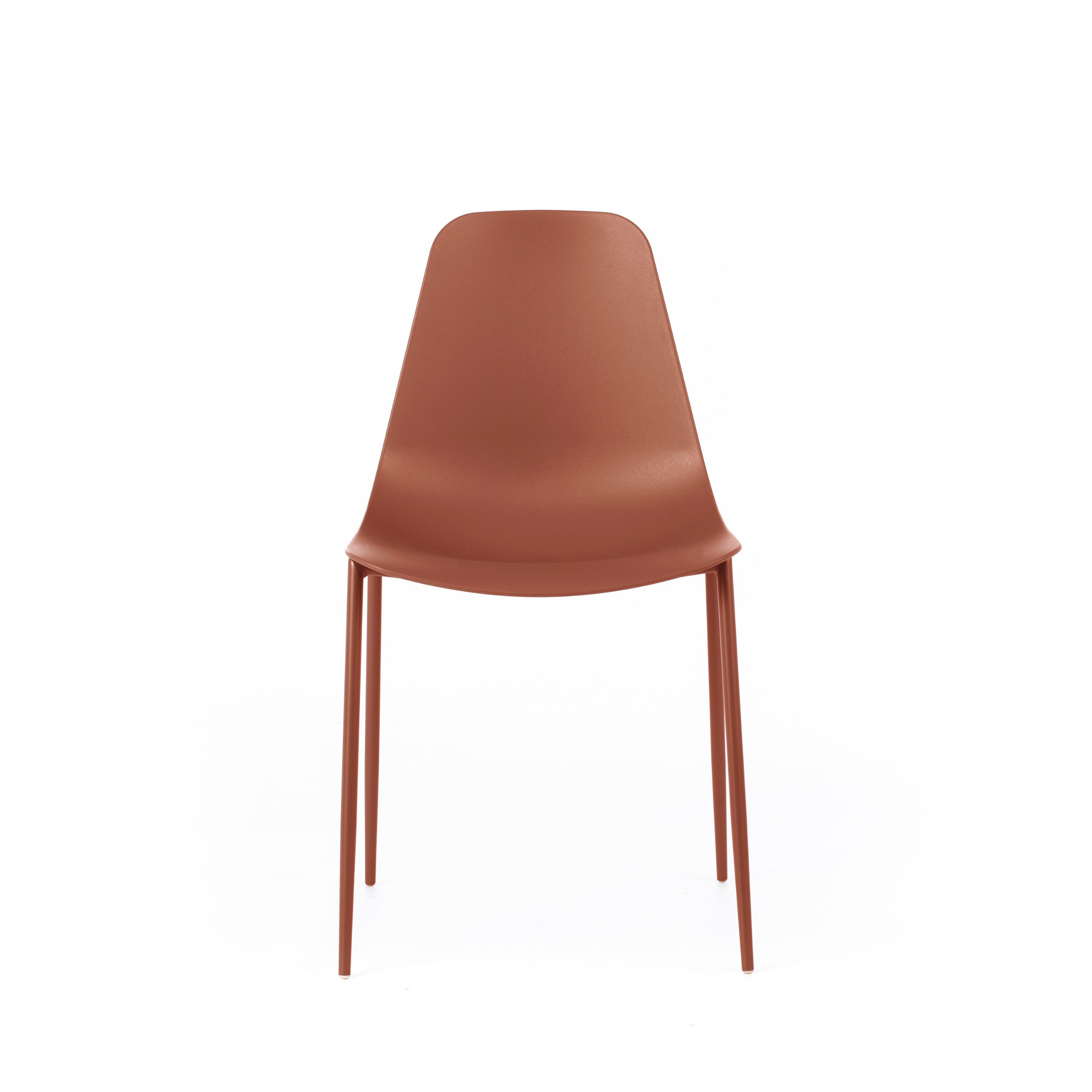 Set di sedie moderne in polipropilene "Kate" da soggiorno con struttura in metallo verniciato