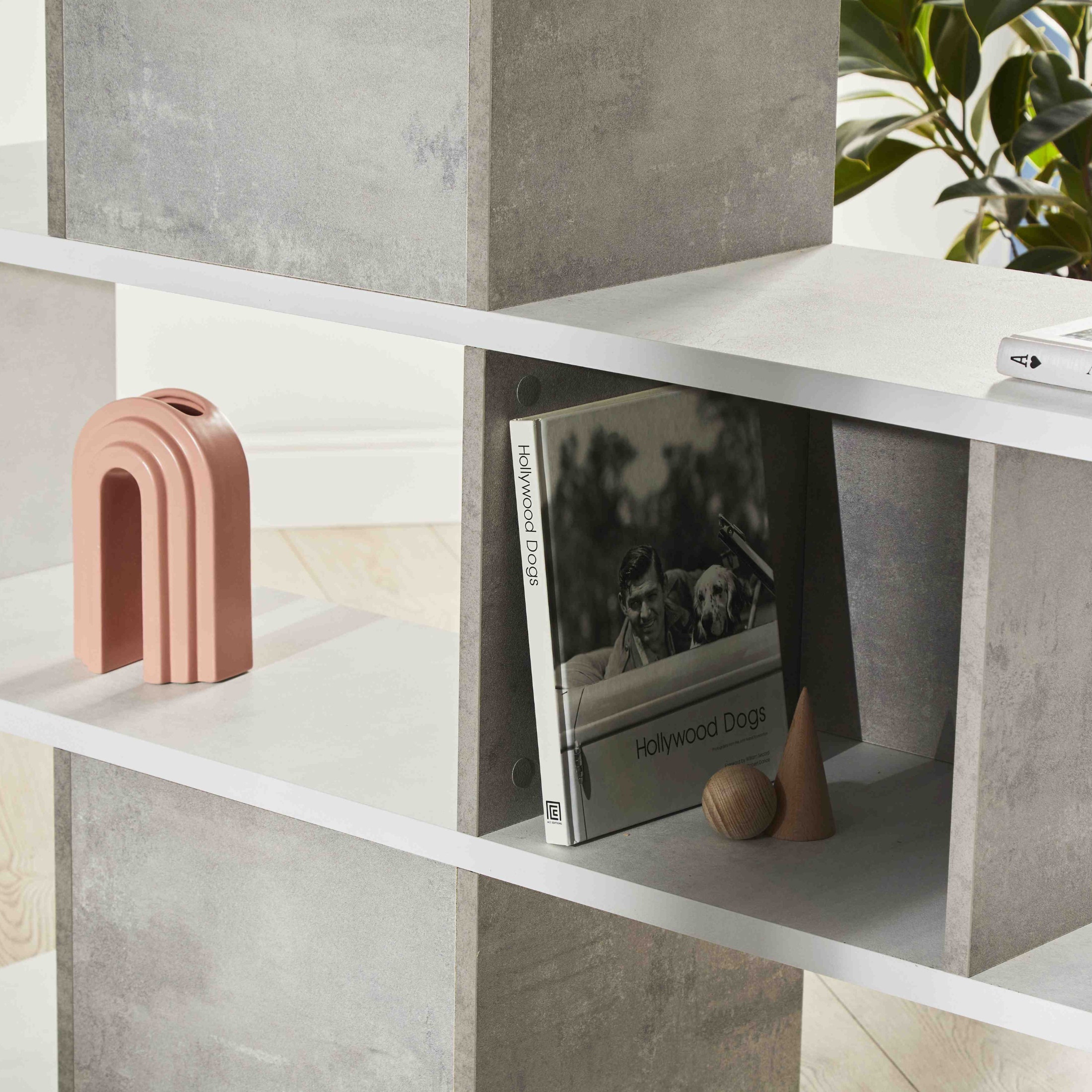 Libreria divisoria modulare moderna 6 piani "Freud" cm 150x37 215h