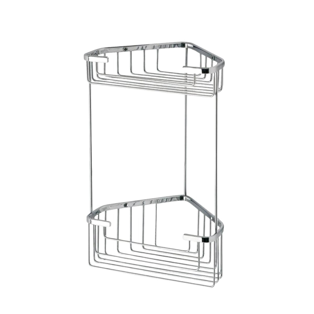 Portasapone doppio ad angolo per doccia "Clément" in acciaio inox cm 20x15 31h - MondoViro