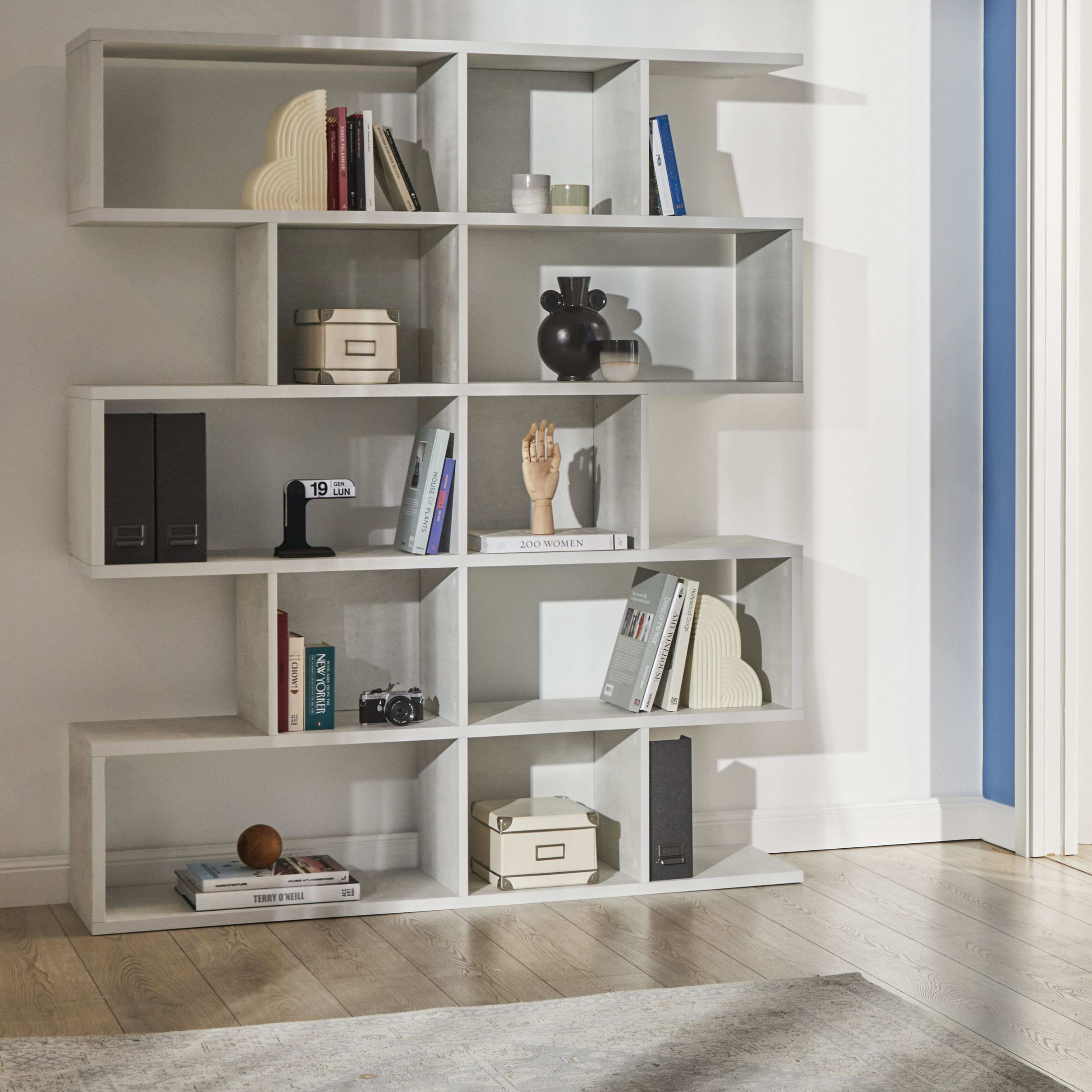 Libreria moderna divisoria modulare 5 piani "Talento" cm 150x37 178h