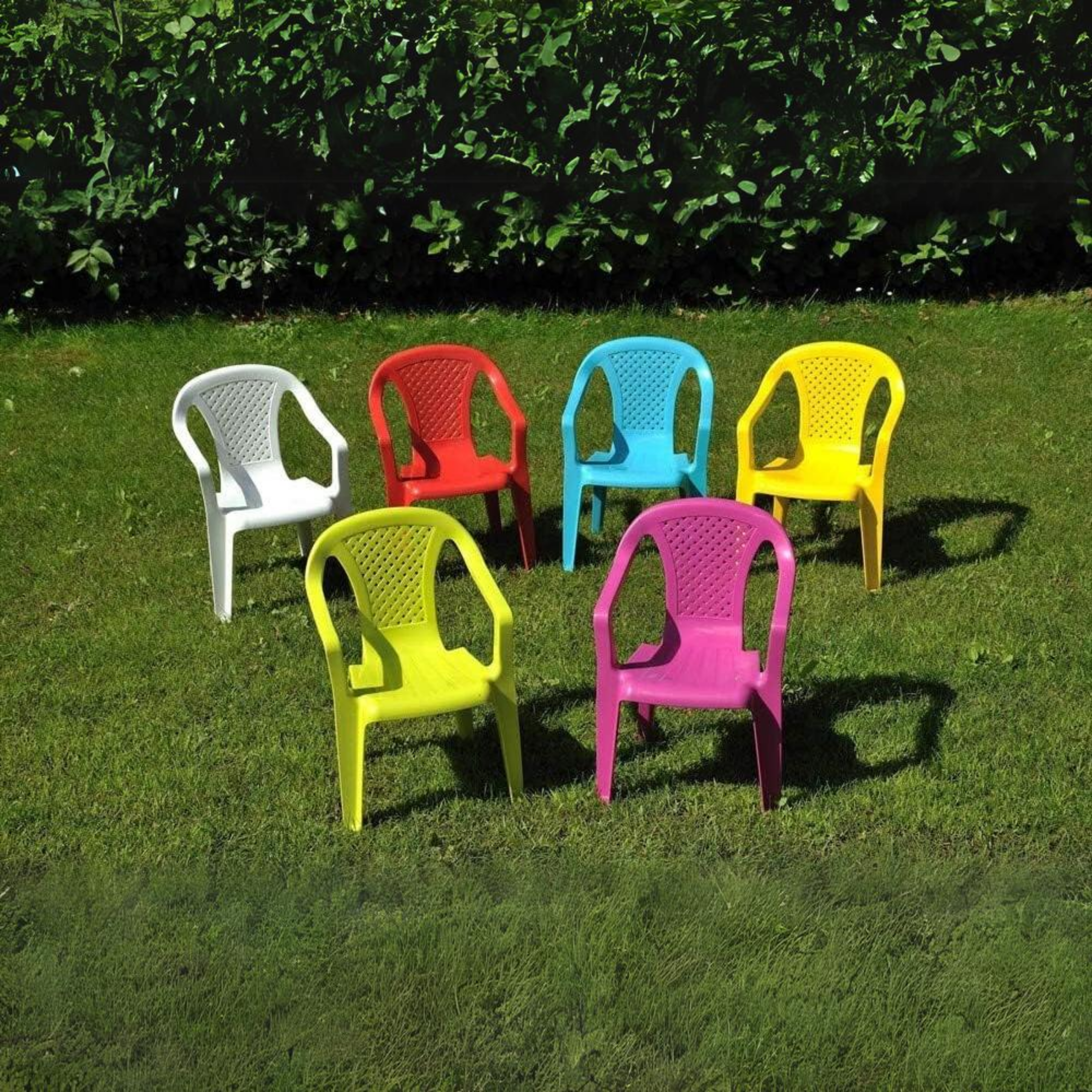 Set di 4 sedie per bambini "Formica" da giardino in resina colorate cm 36,5x40 52h