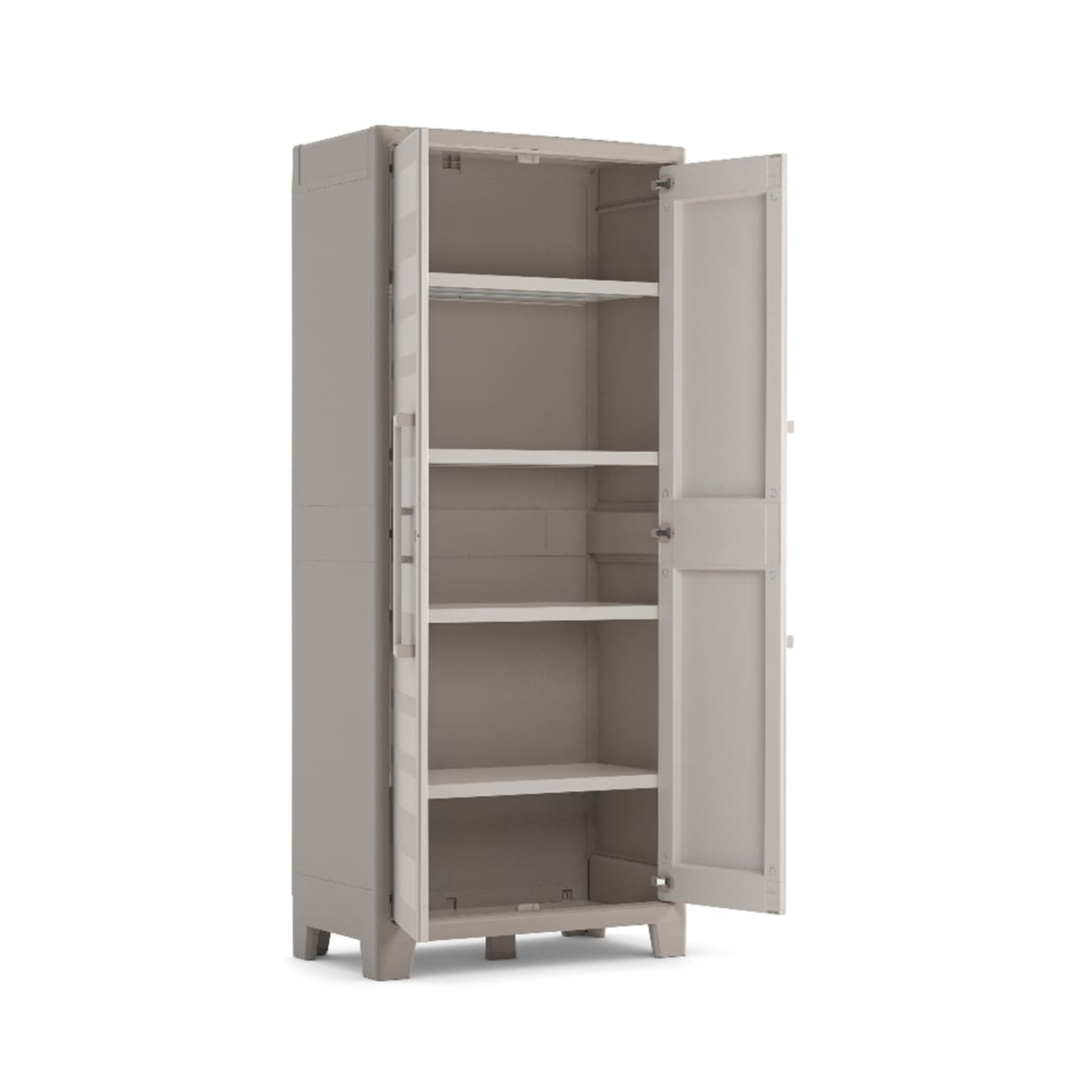 Armadio in resina da giardino "Oliver" con ripiani interni e piedini rialzati