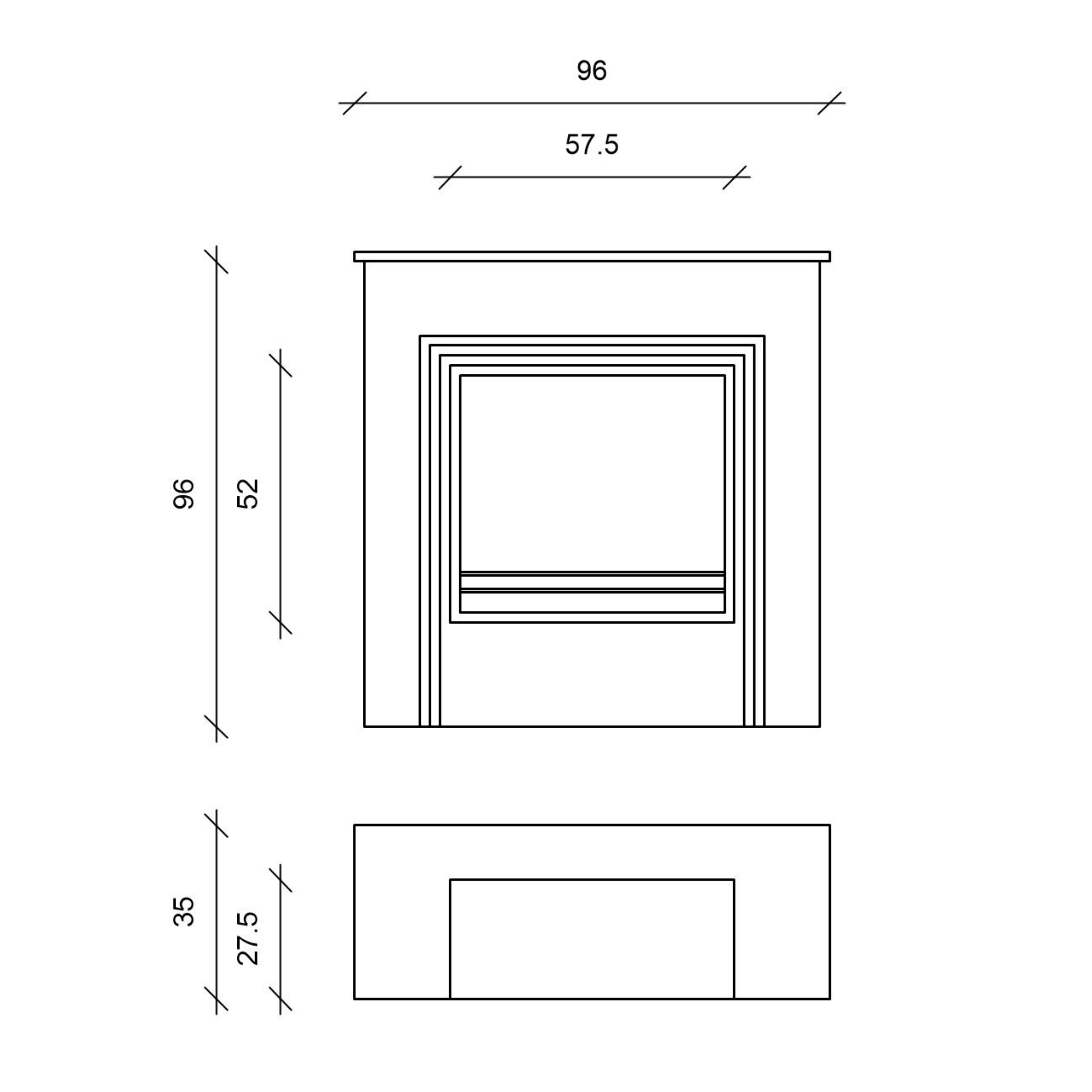 Caminetto al bioetanolo "Lily" da terra in metallo verniciato cm 96x35 96h